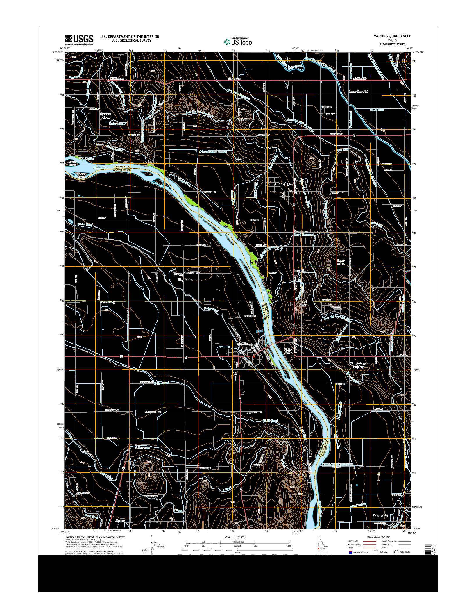 USGS US TOPO 7.5-MINUTE MAP FOR MARSING, ID 2013