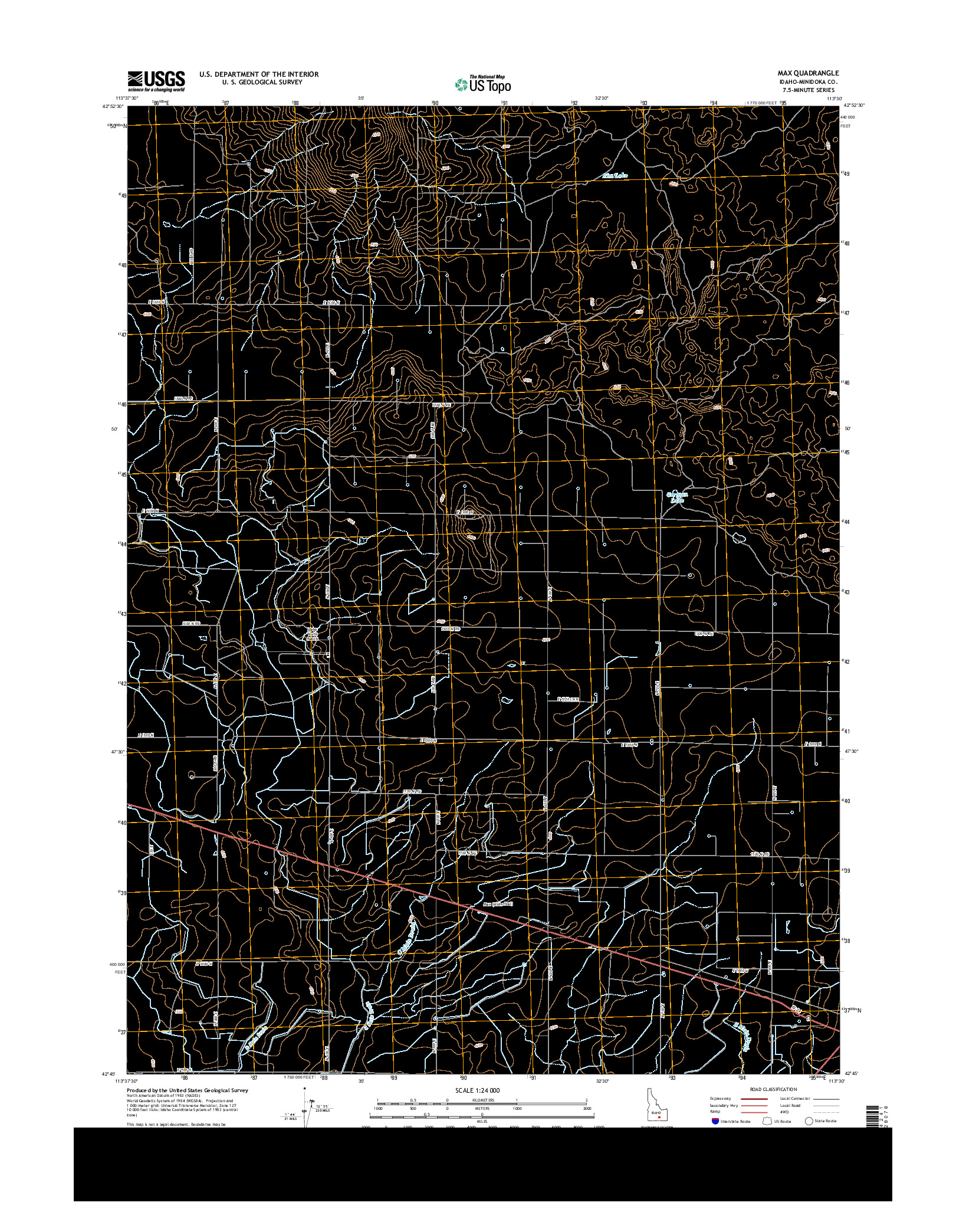 USGS US TOPO 7.5-MINUTE MAP FOR MAX, ID 2013