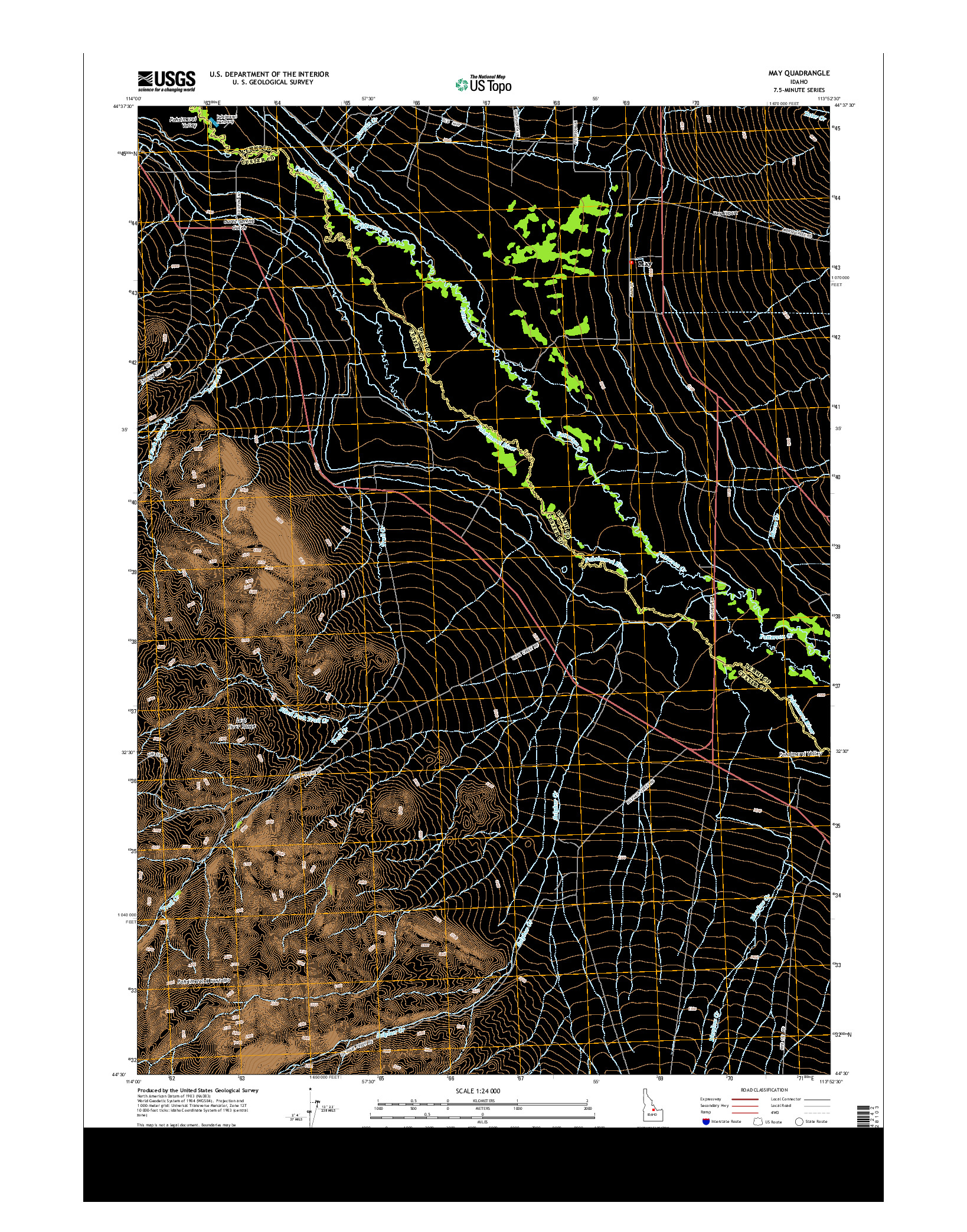 USGS US TOPO 7.5-MINUTE MAP FOR MAY, ID 2013