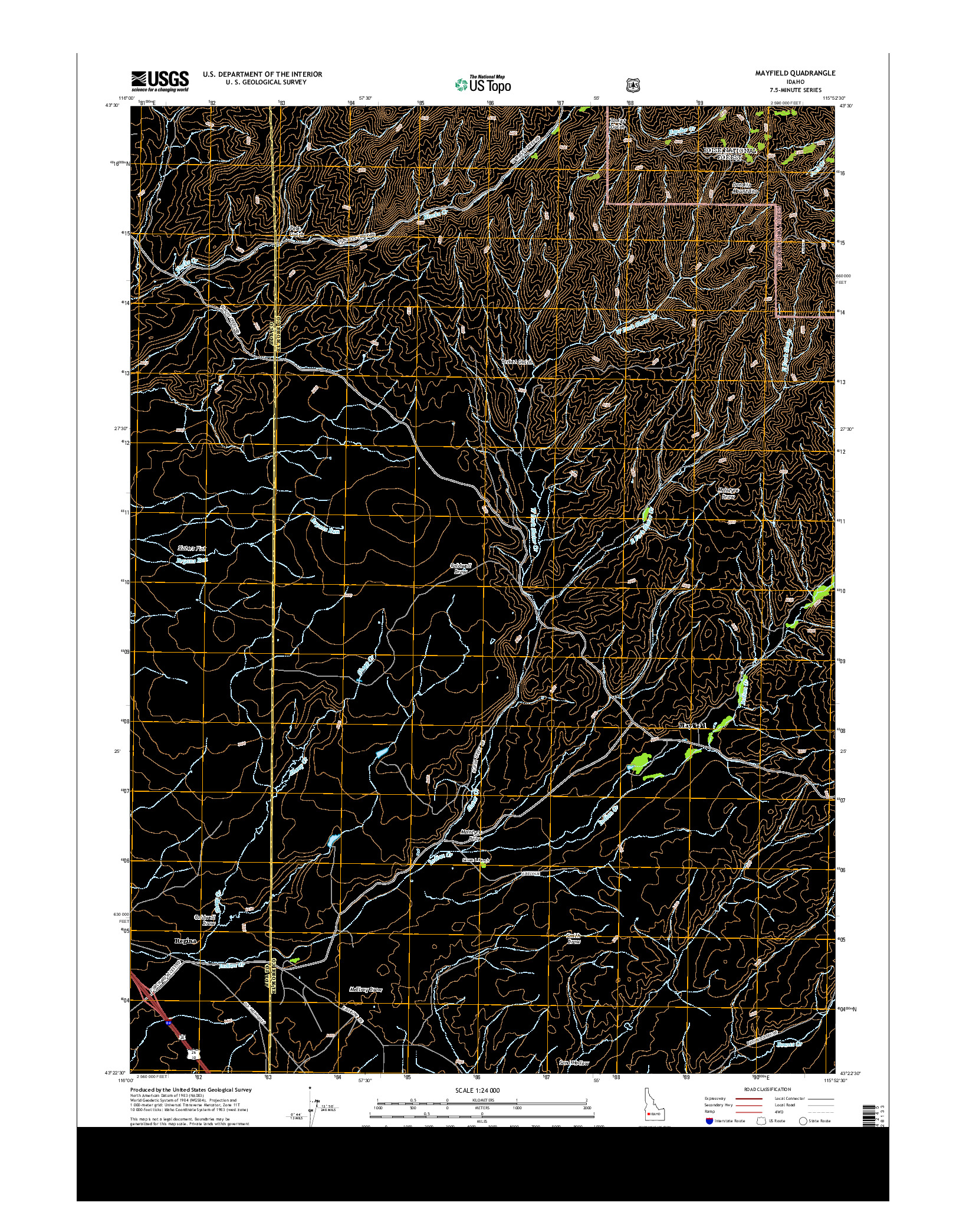 USGS US TOPO 7.5-MINUTE MAP FOR MAYFIELD, ID 2013