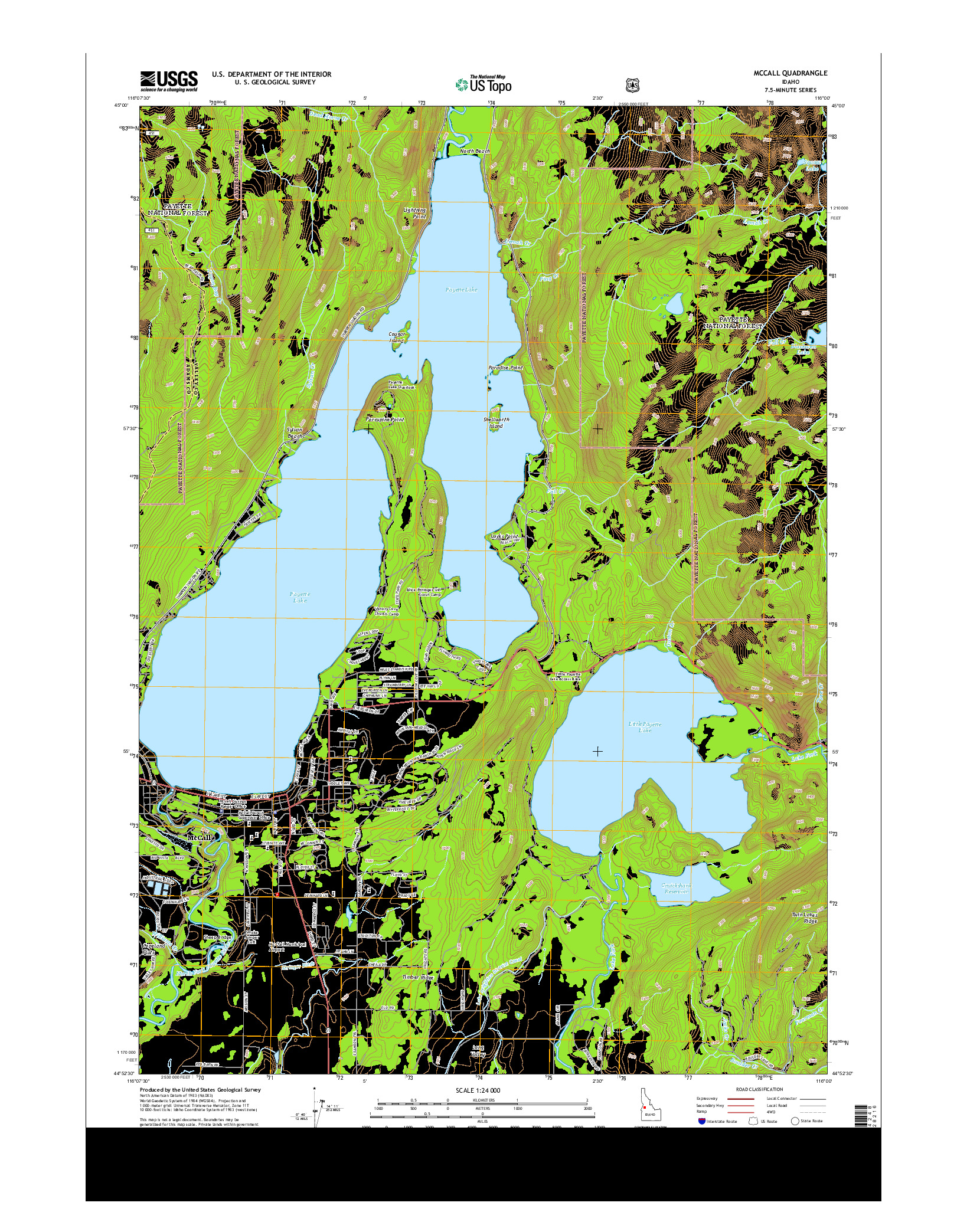 USGS US TOPO 7.5-MINUTE MAP FOR MCCALL, ID 2013