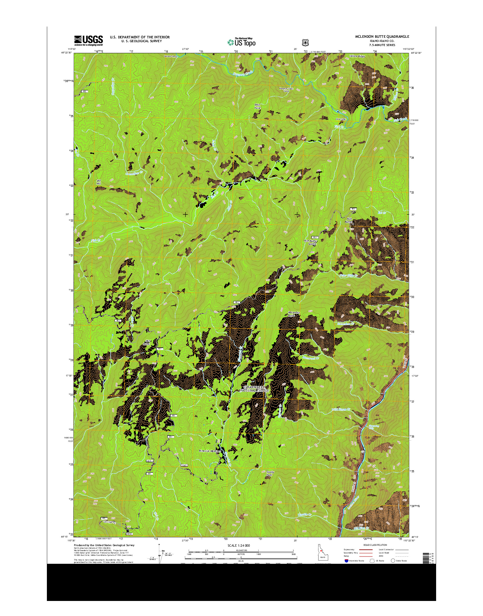 USGS US TOPO 7.5-MINUTE MAP FOR MCLENDON BUTTE, ID 2013