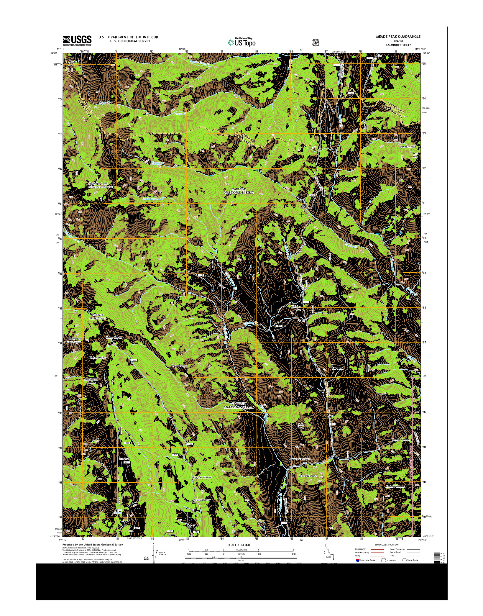 USGS US TOPO 7.5-MINUTE MAP FOR MEADE PEAK, ID 2013