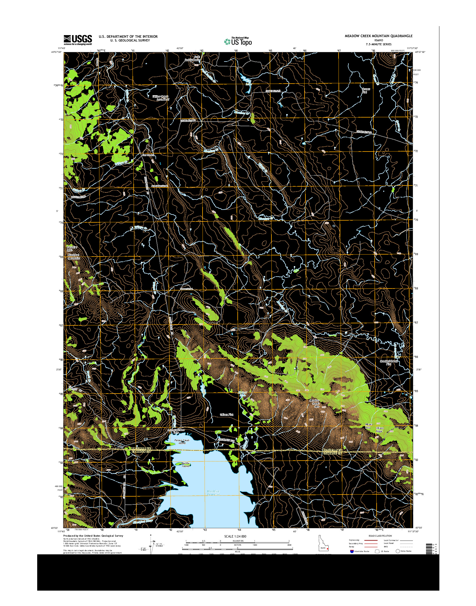 USGS US TOPO 7.5-MINUTE MAP FOR MEADOW CREEK MOUNTAIN, ID 2013