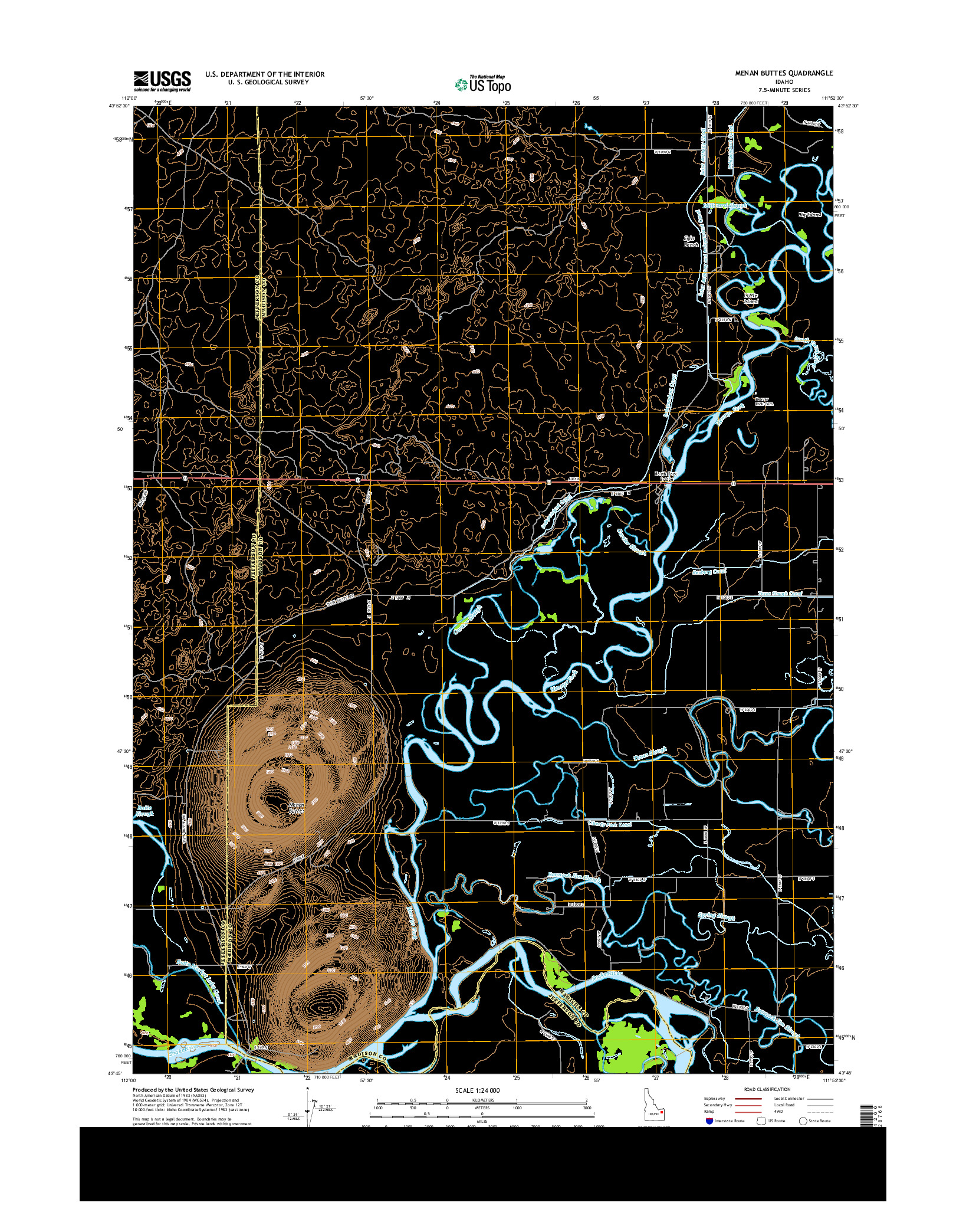 USGS US TOPO 7.5-MINUTE MAP FOR MENAN BUTTES, ID 2013