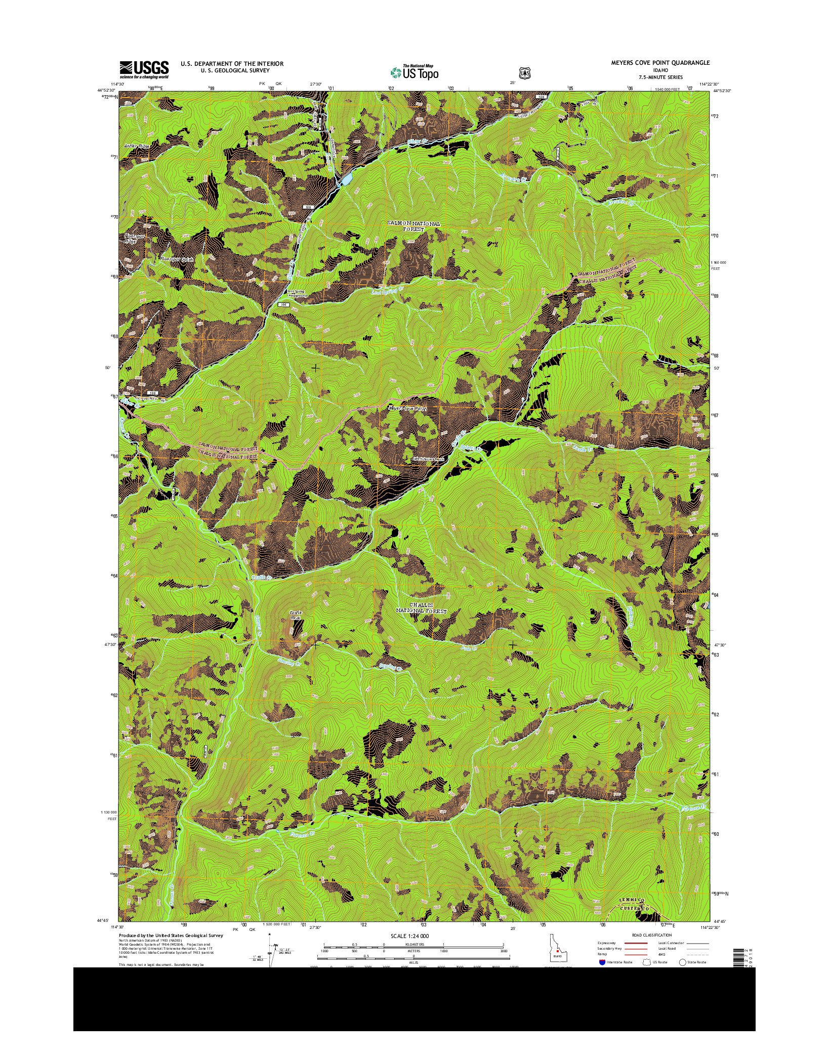 USGS US TOPO 7.5-MINUTE MAP FOR MEYERS COVE POINT, ID 2013