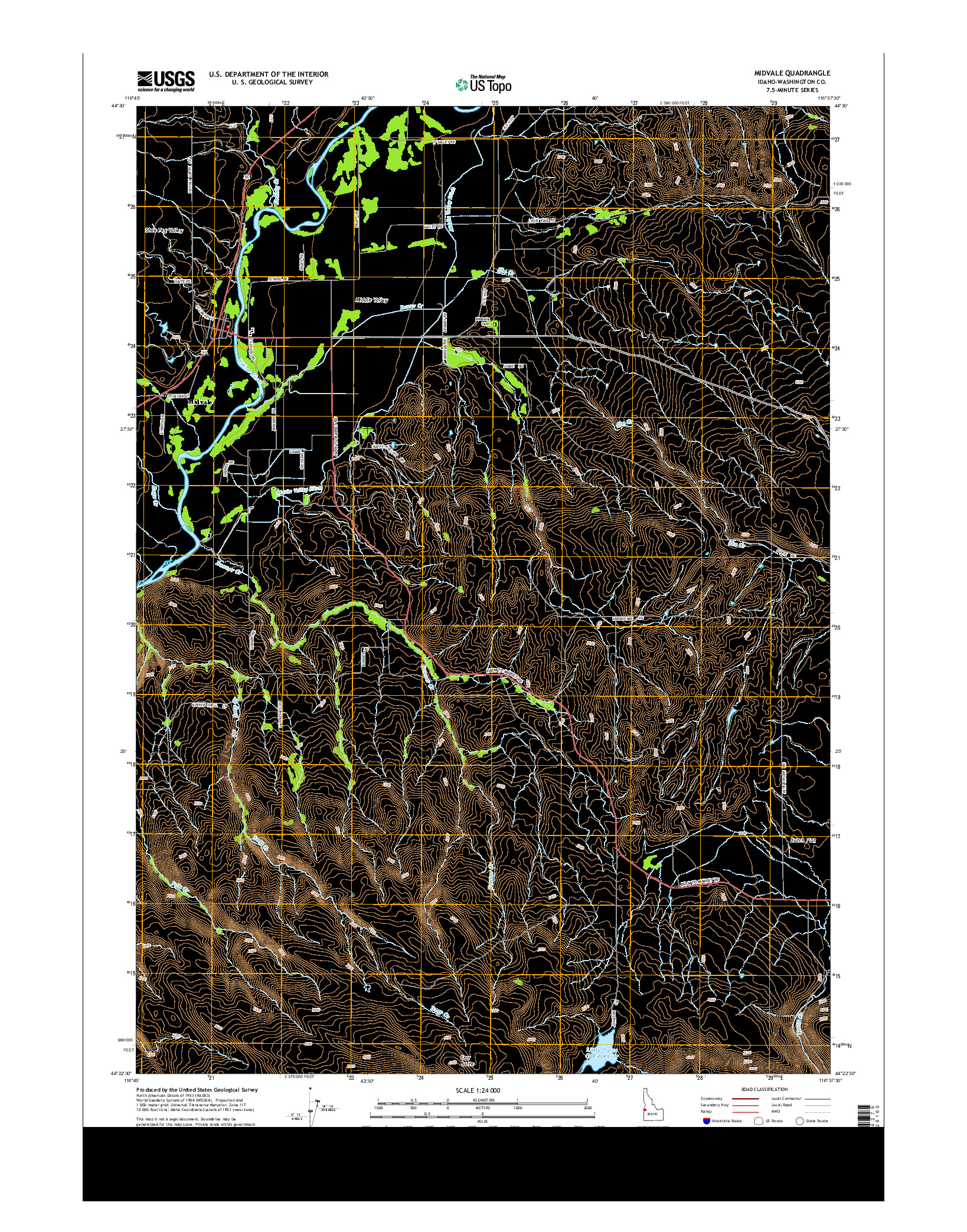 USGS US TOPO 7.5-MINUTE MAP FOR MIDVALE, ID 2013