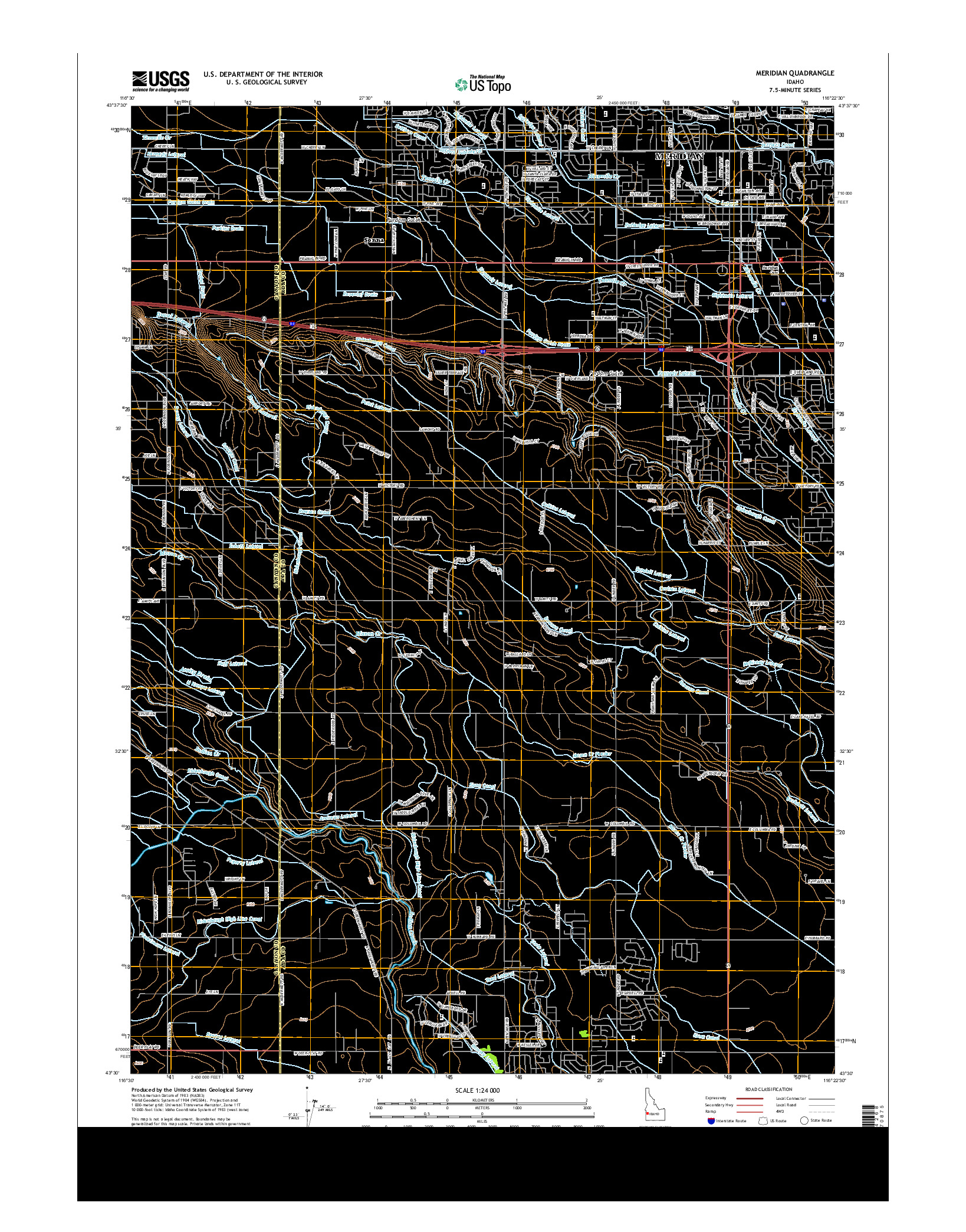 USGS US TOPO 7.5-MINUTE MAP FOR MERIDIAN, ID 2013