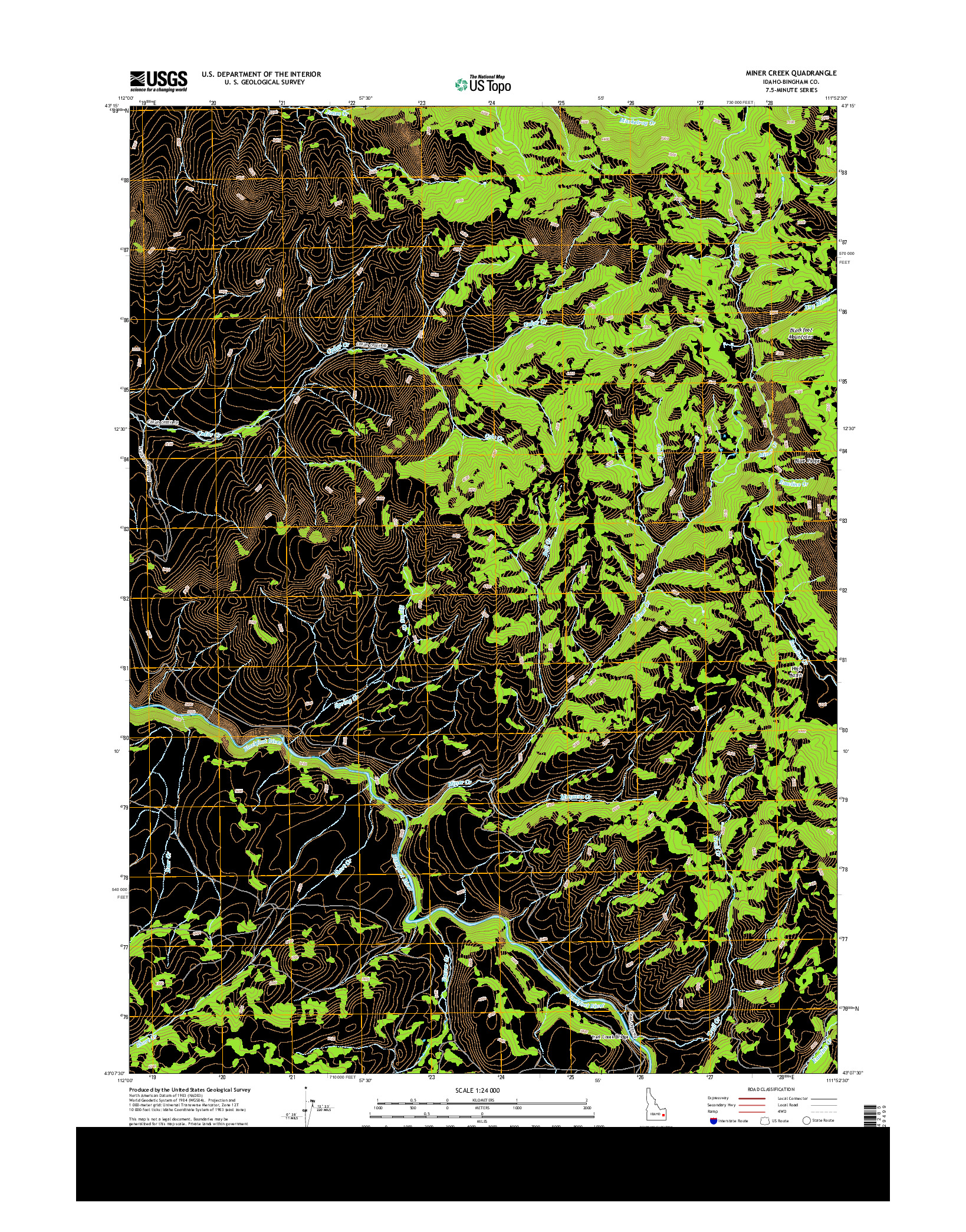 USGS US TOPO 7.5-MINUTE MAP FOR MINER CREEK, ID 2013