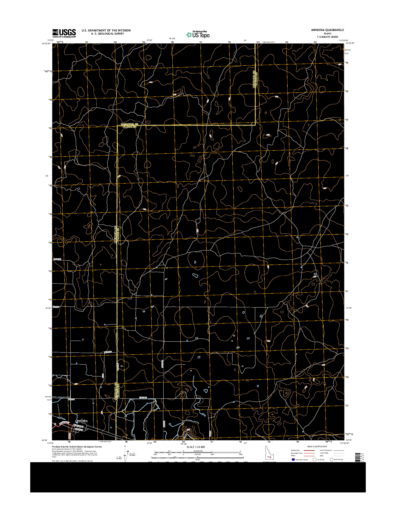 USGS US TOPO 7.5-MINUTE MAP FOR MINIDOKA, ID 2013