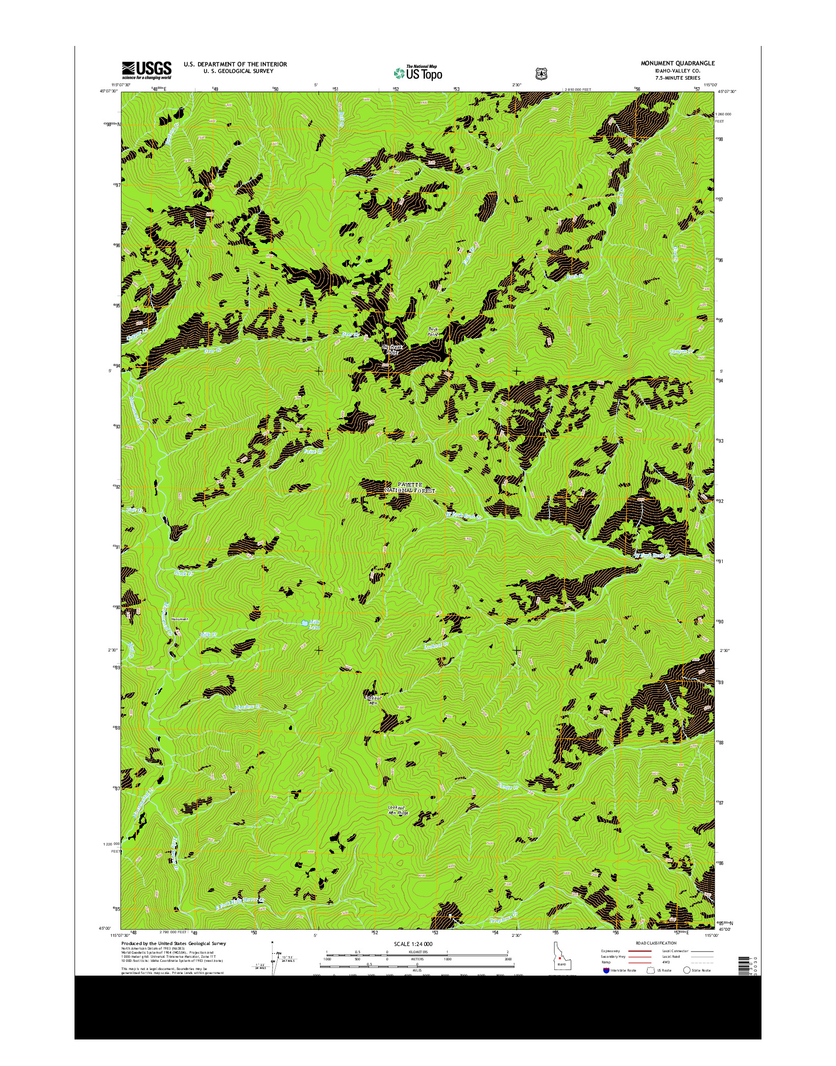 USGS US TOPO 7.5-MINUTE MAP FOR MONUMENT, ID 2013