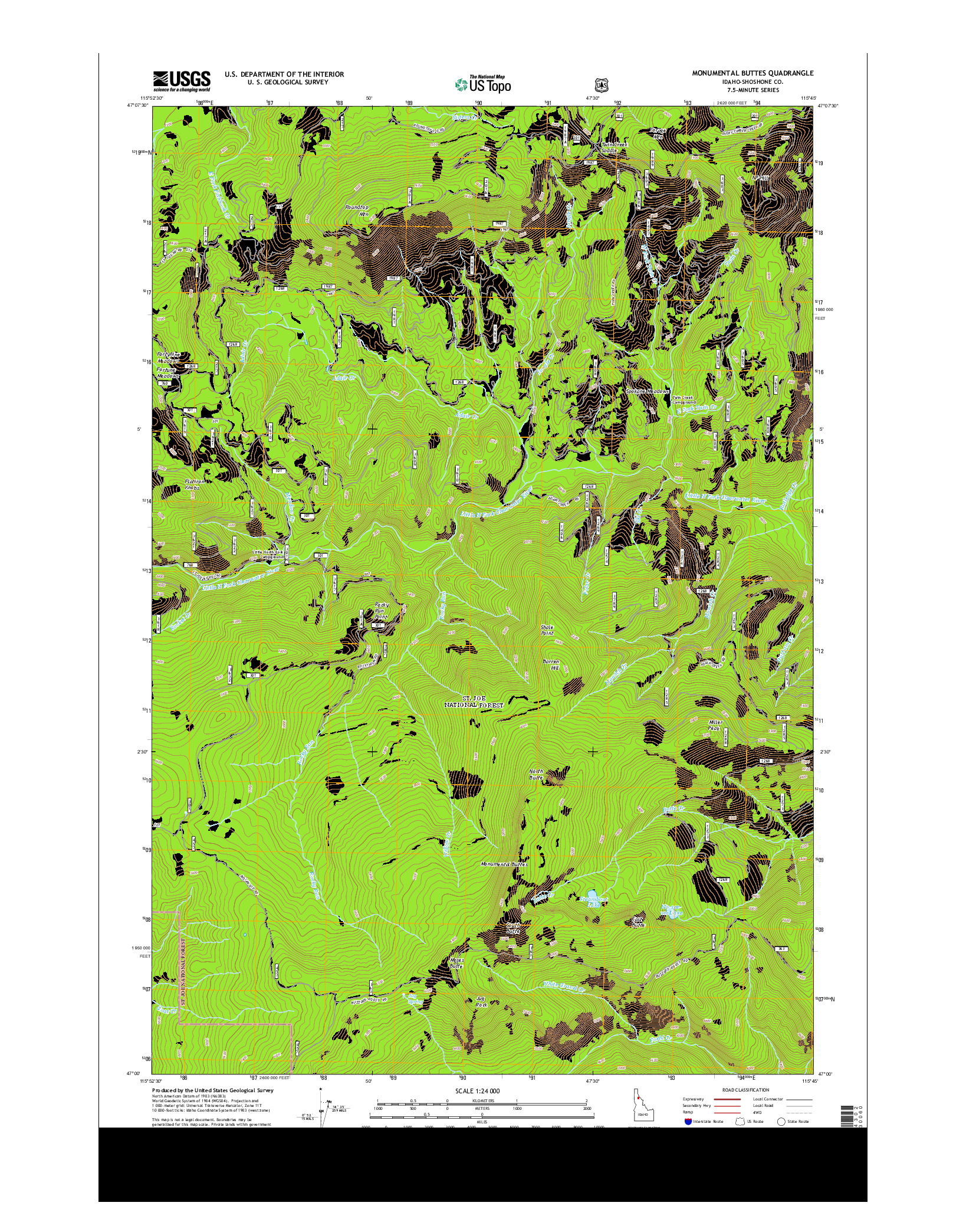 USGS US TOPO 7.5-MINUTE MAP FOR MONUMENTAL BUTTES, ID 2013