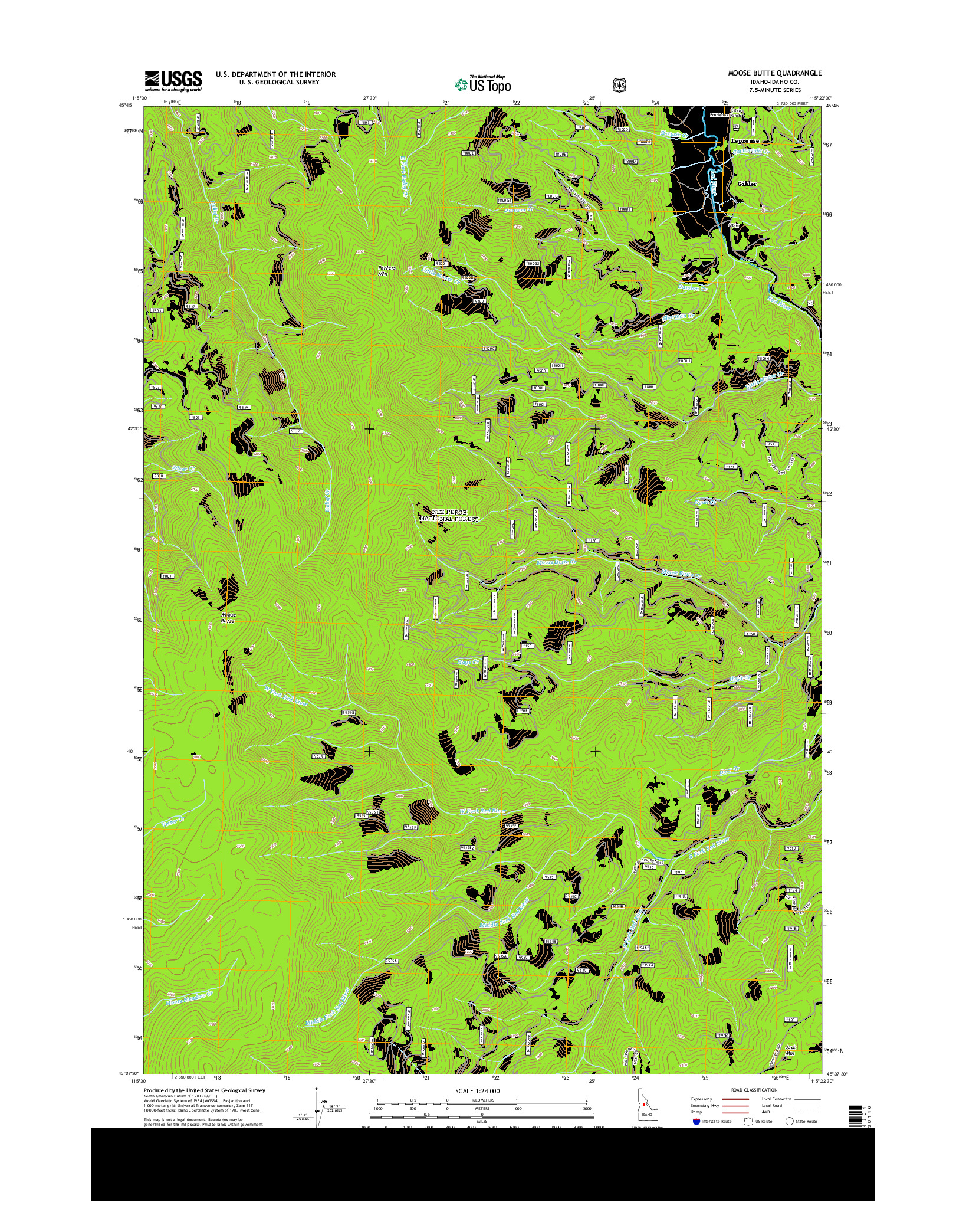 USGS US TOPO 7.5-MINUTE MAP FOR MOOSE BUTTE, ID 2013