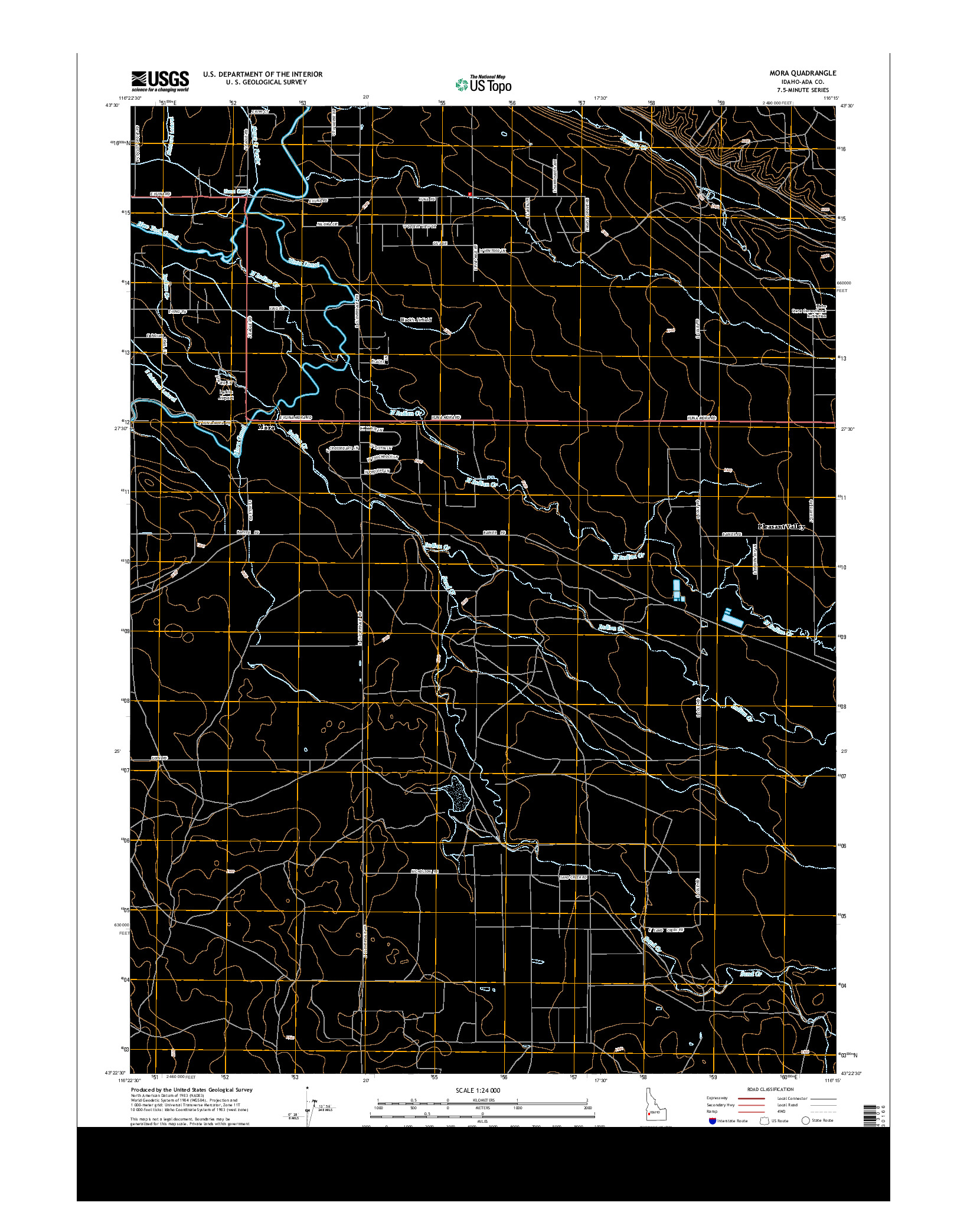 USGS US TOPO 7.5-MINUTE MAP FOR MORA, ID 2013