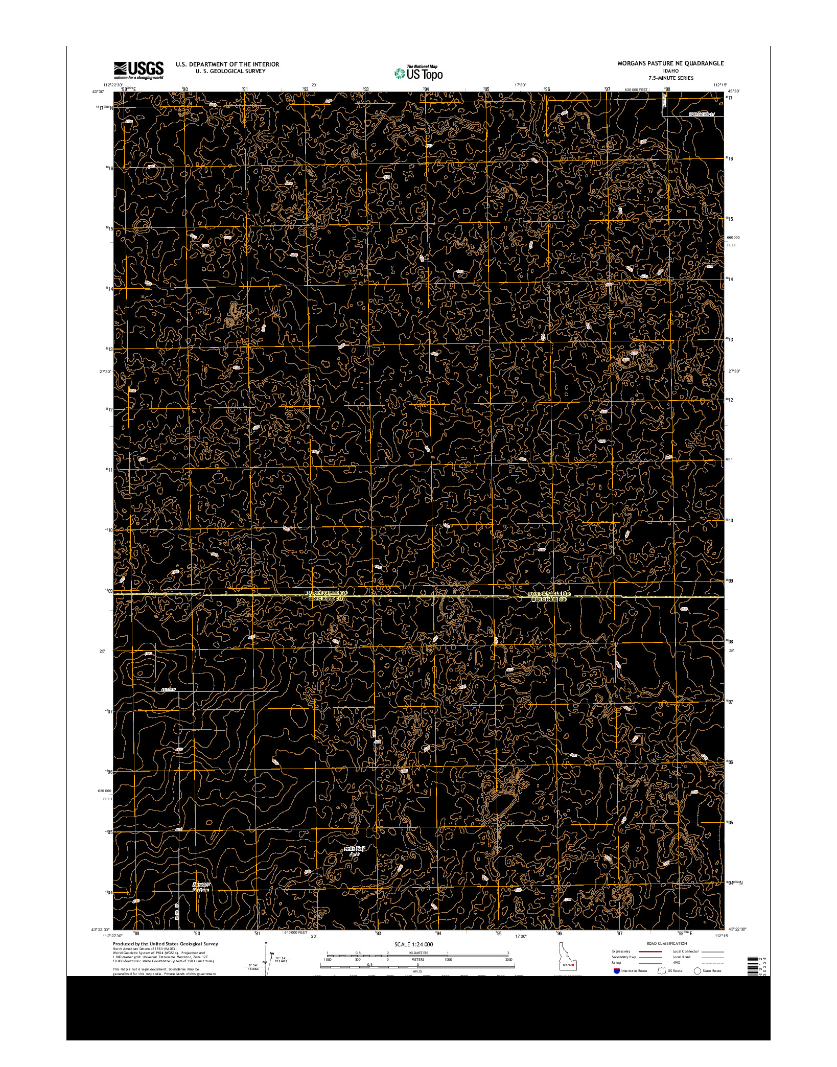 USGS US TOPO 7.5-MINUTE MAP FOR MORGANS PASTURE NE, ID 2013