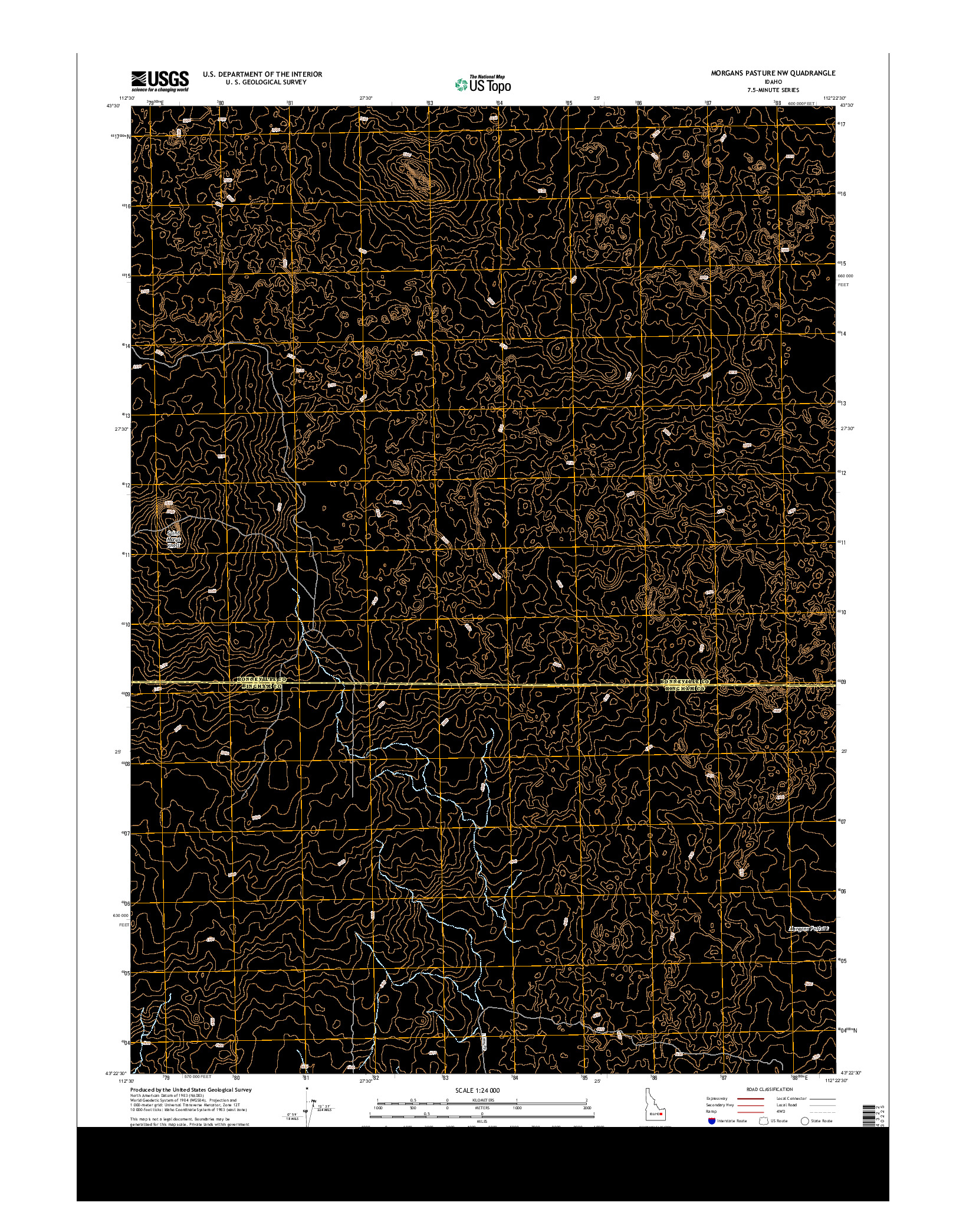 USGS US TOPO 7.5-MINUTE MAP FOR MORGANS PASTURE NW, ID 2013