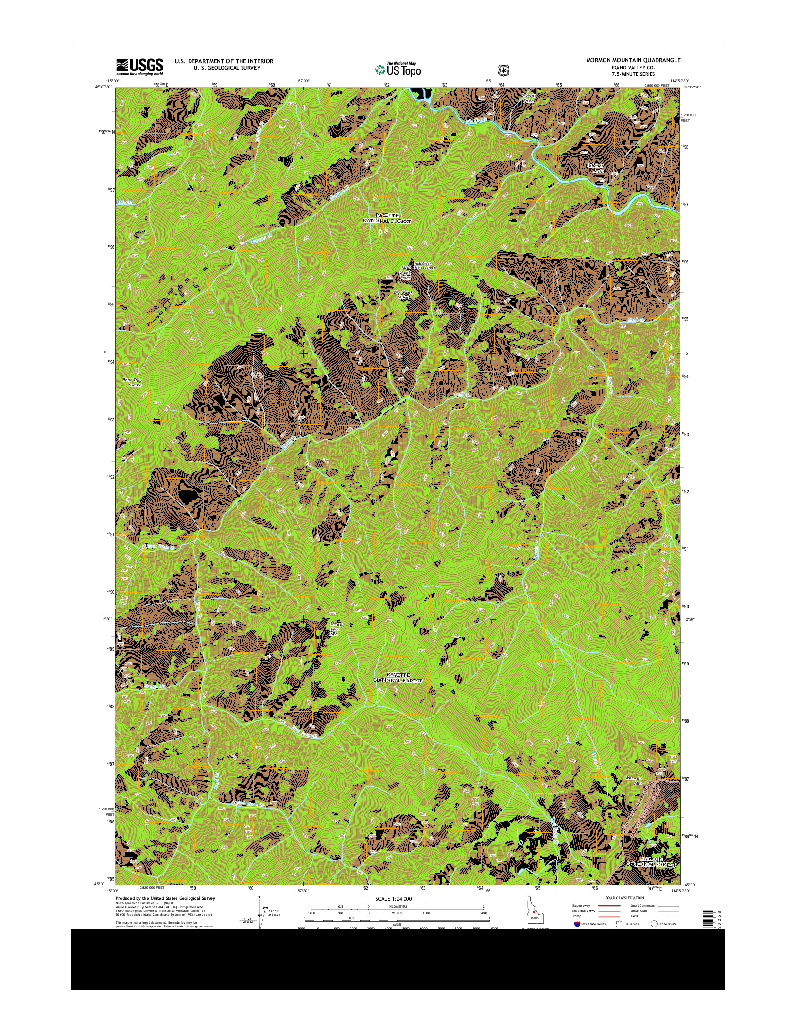 USGS US TOPO 7.5-MINUTE MAP FOR MORMON MOUNTAIN, ID 2013