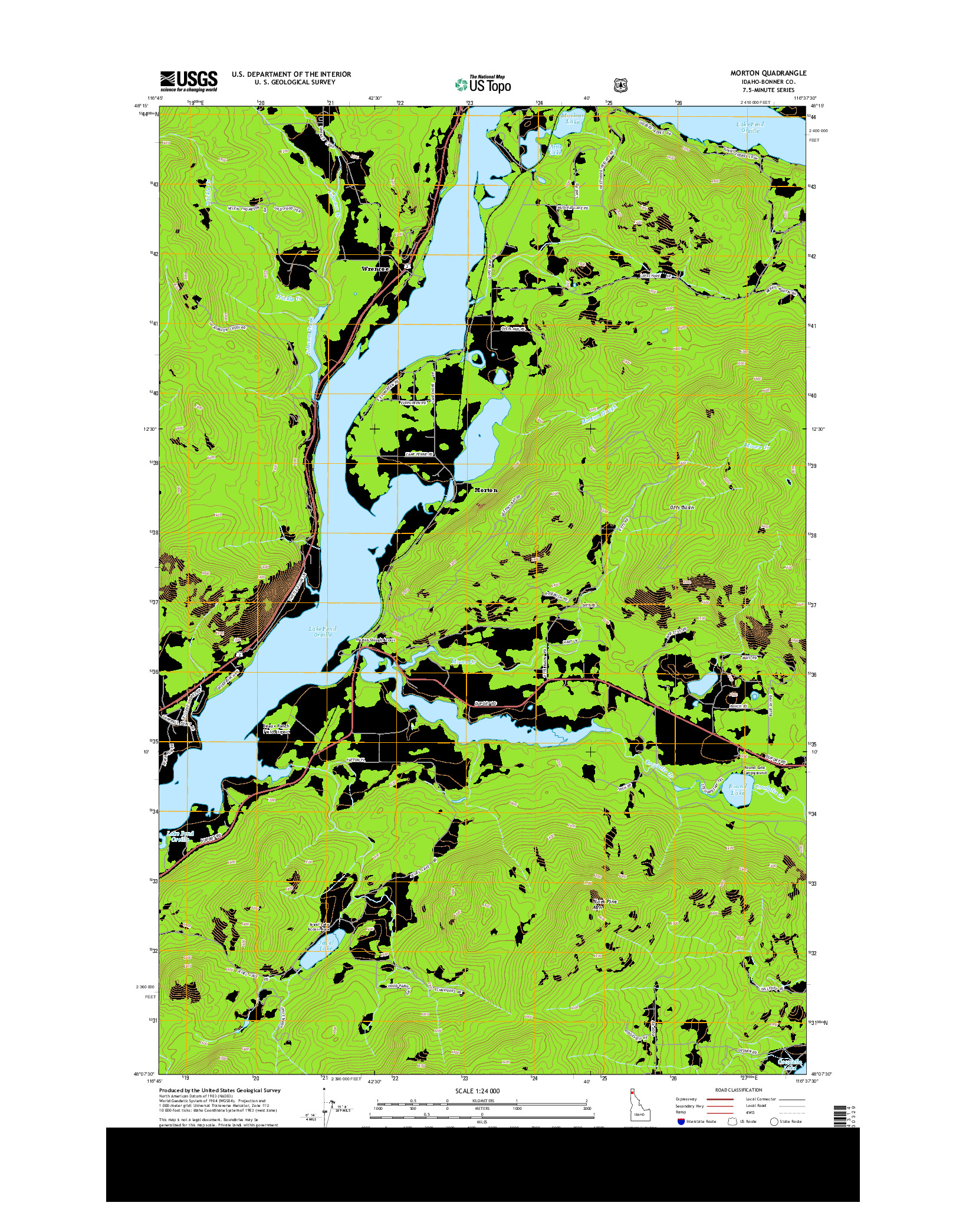 USGS US TOPO 7.5-MINUTE MAP FOR MORTON, ID 2013