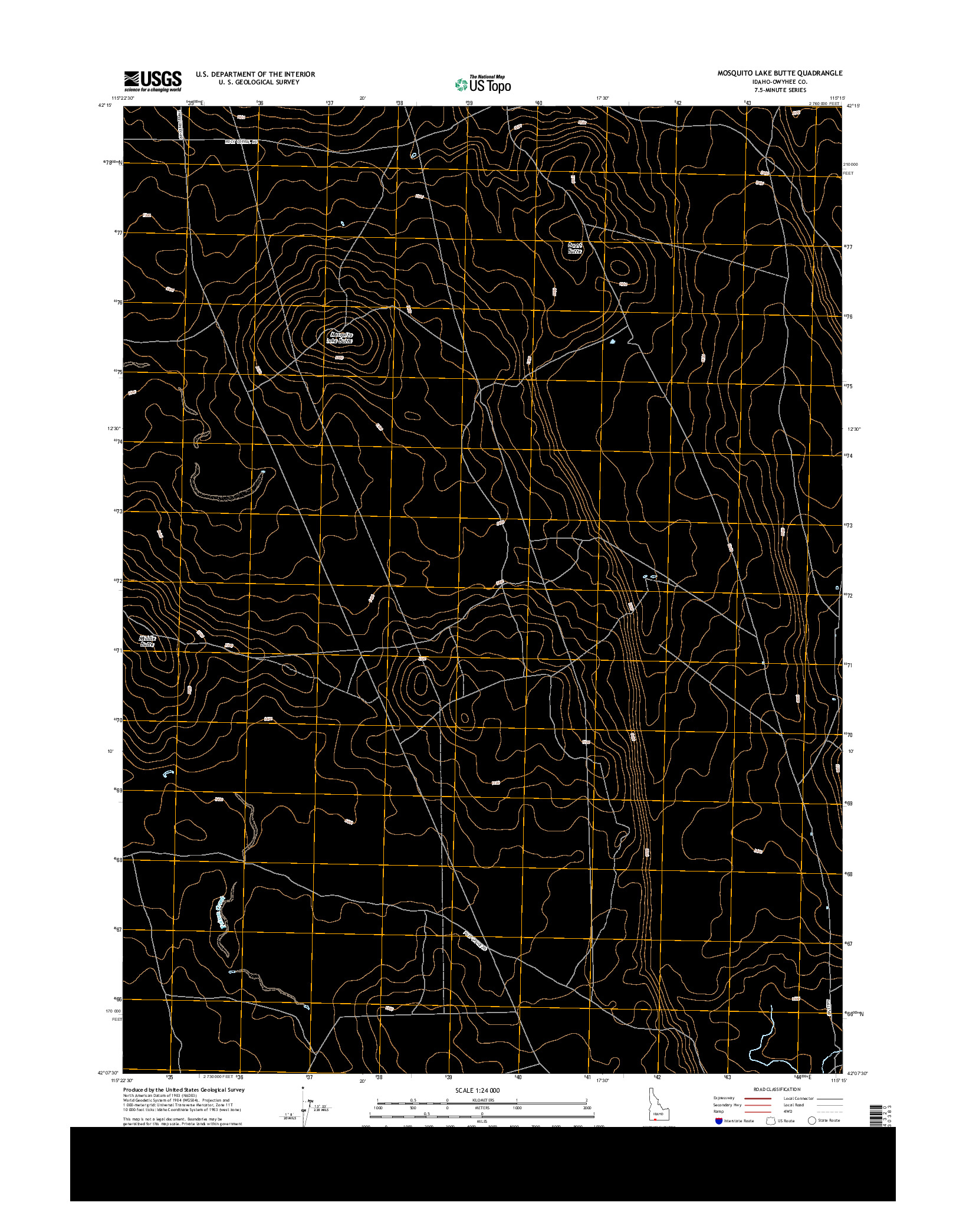 USGS US TOPO 7.5-MINUTE MAP FOR MOSQUITO LAKE BUTTE, ID 2013