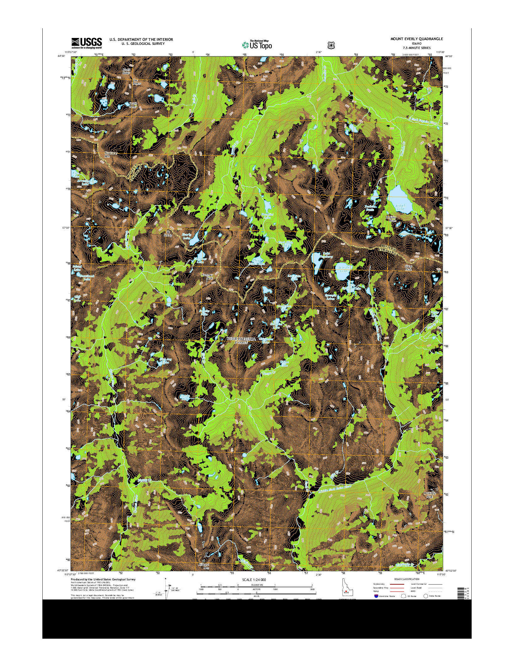 USGS US TOPO 7.5-MINUTE MAP FOR MOUNT EVERLY, ID 2013