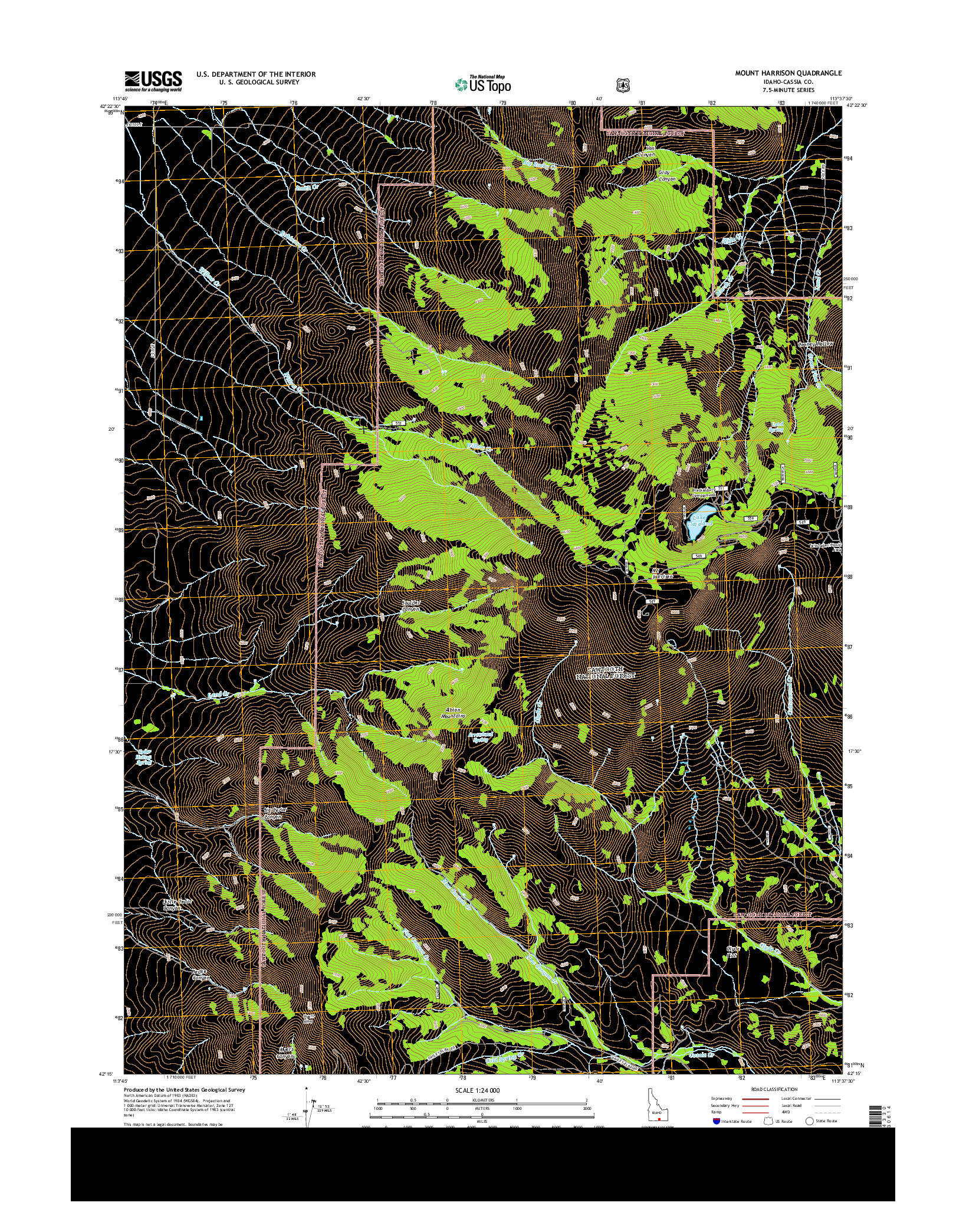 USGS US TOPO 7.5-MINUTE MAP FOR MOUNT HARRISON, ID 2013