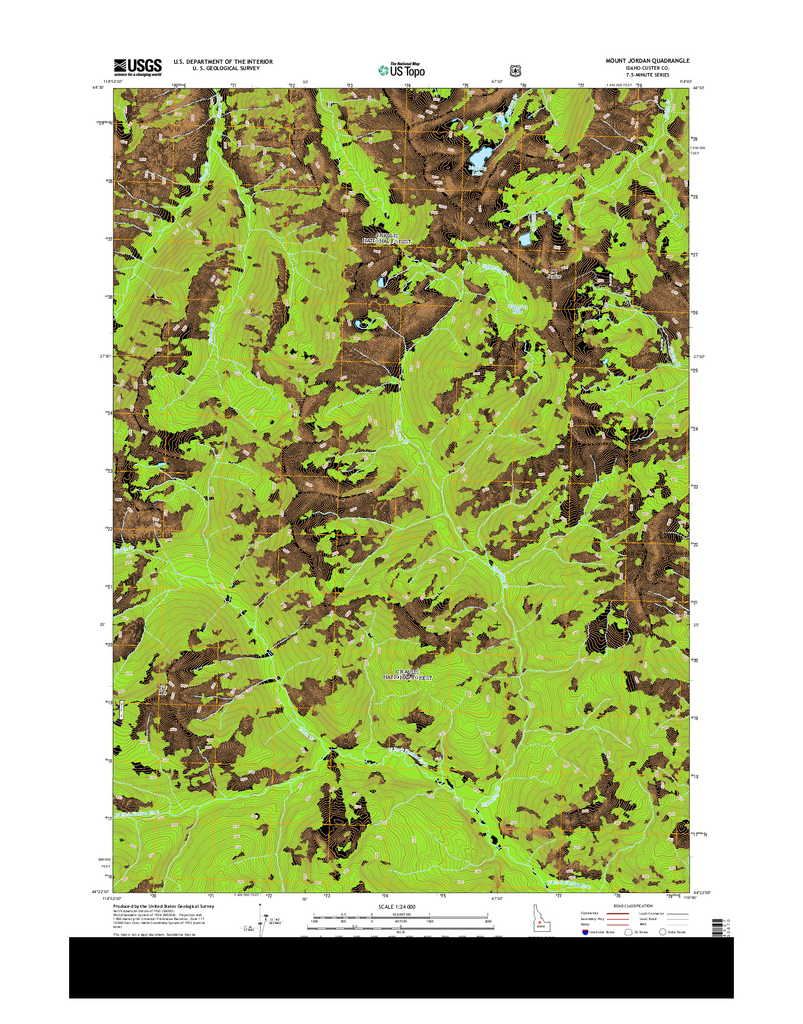 USGS US TOPO 7.5-MINUTE MAP FOR MOUNT JORDAN, ID 2013