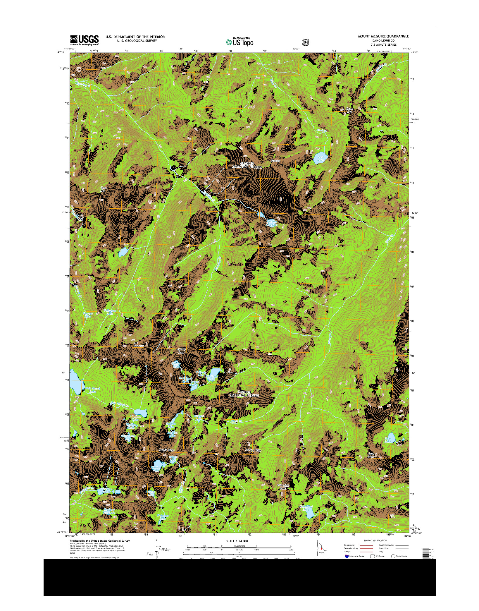 USGS US TOPO 7.5-MINUTE MAP FOR MOUNT MCGUIRE, ID 2013