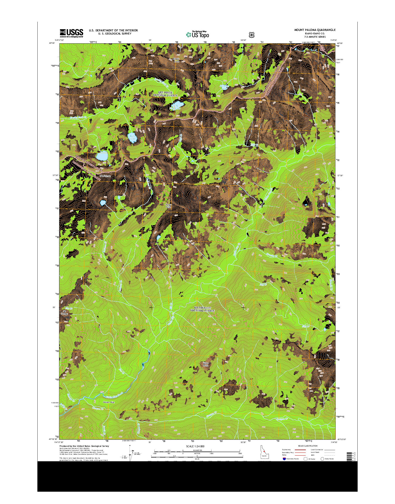 USGS US TOPO 7.5-MINUTE MAP FOR MOUNT PALOMA, ID 2013