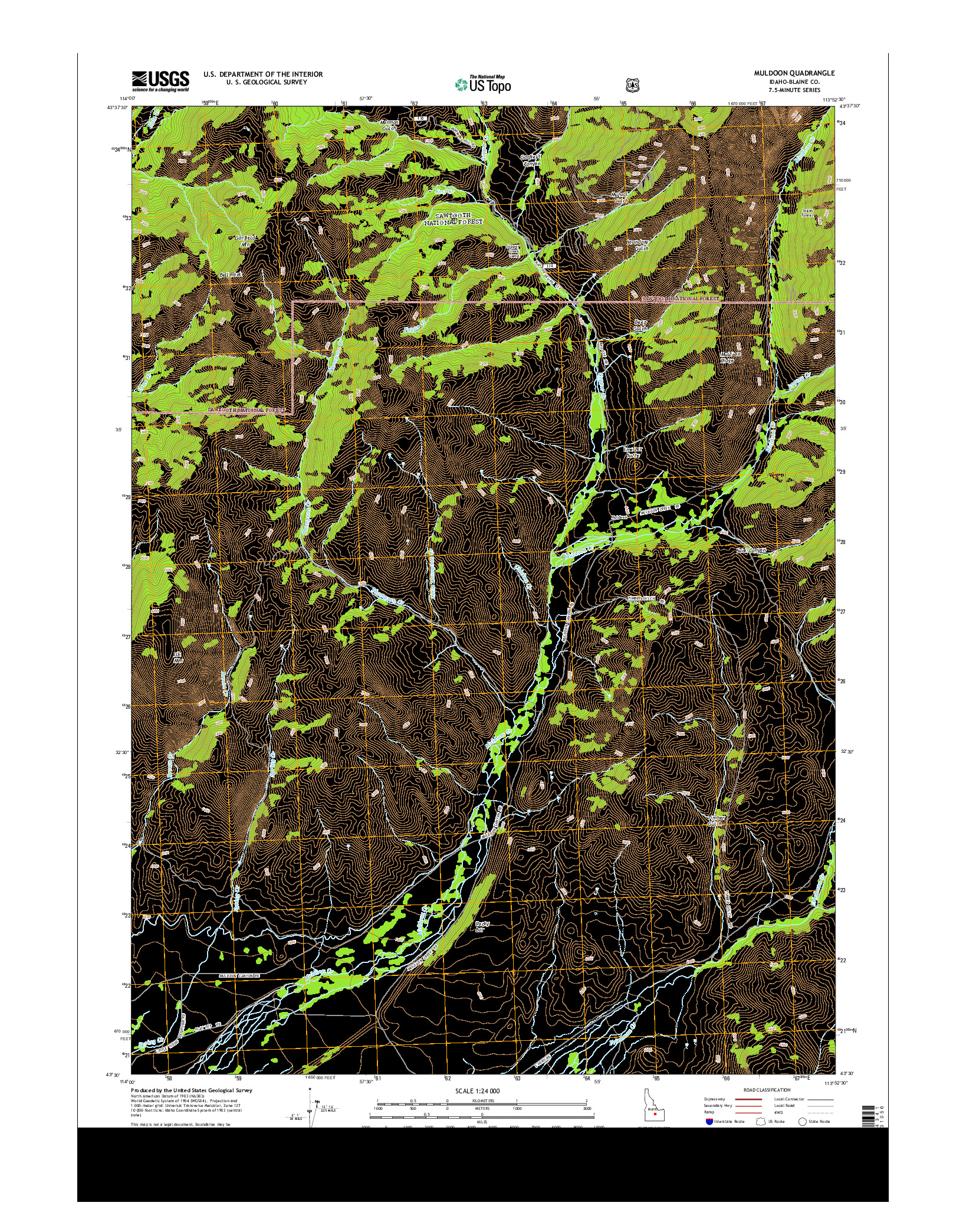 USGS US TOPO 7.5-MINUTE MAP FOR MULDOON, ID 2013