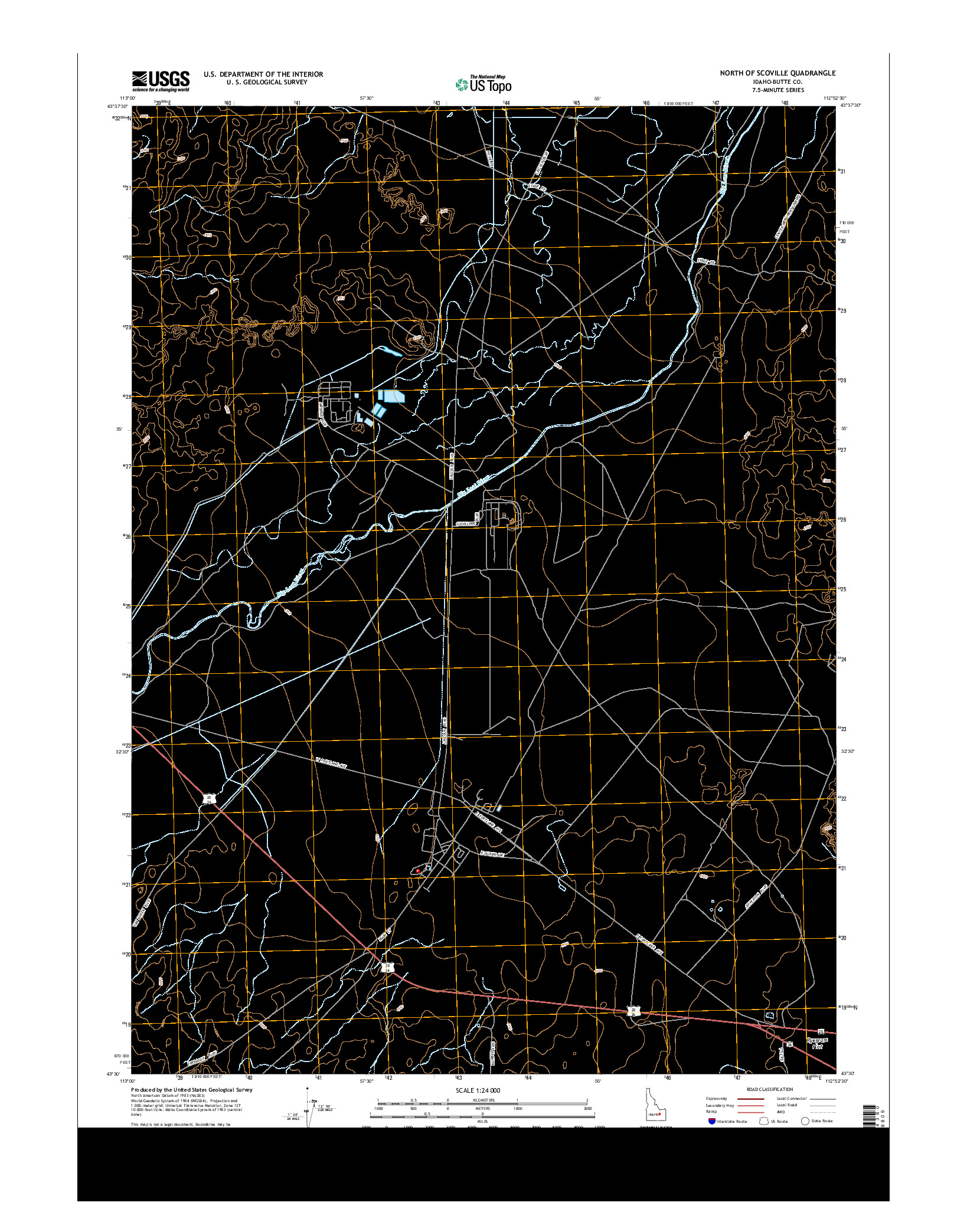 USGS US TOPO 7.5-MINUTE MAP FOR NORTH OF SCOVILLE, ID 2013