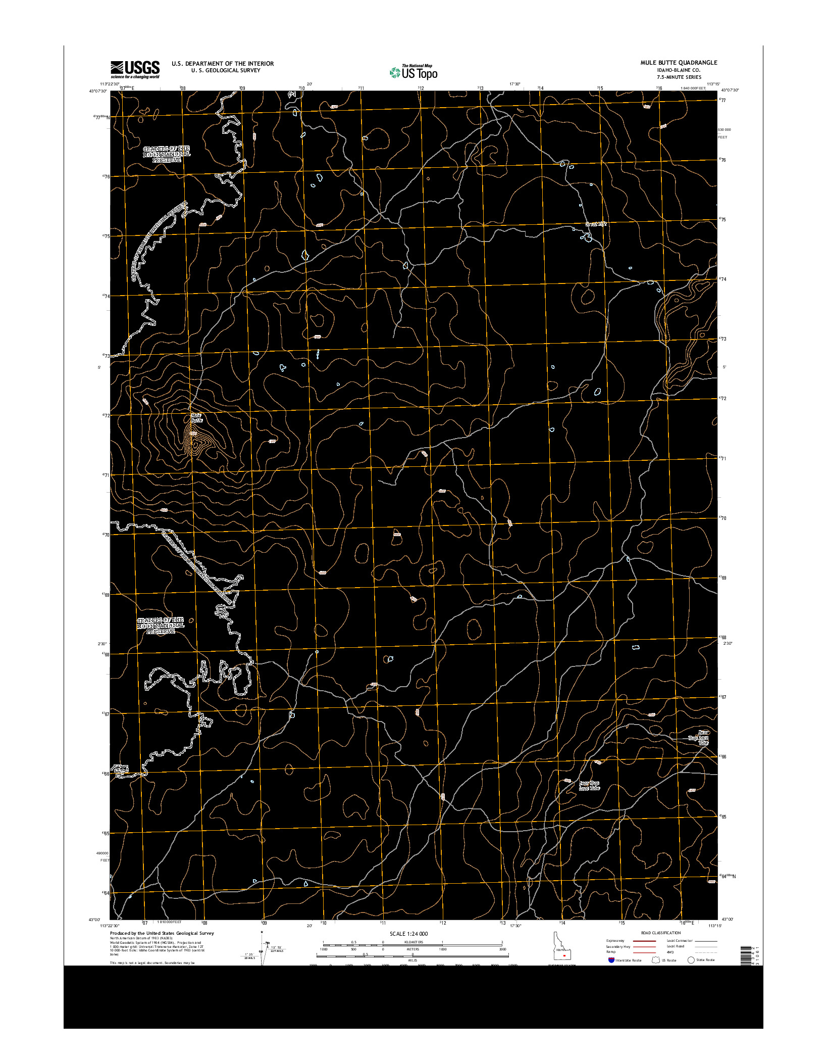 USGS US TOPO 7.5-MINUTE MAP FOR MULE BUTTE, ID 2013