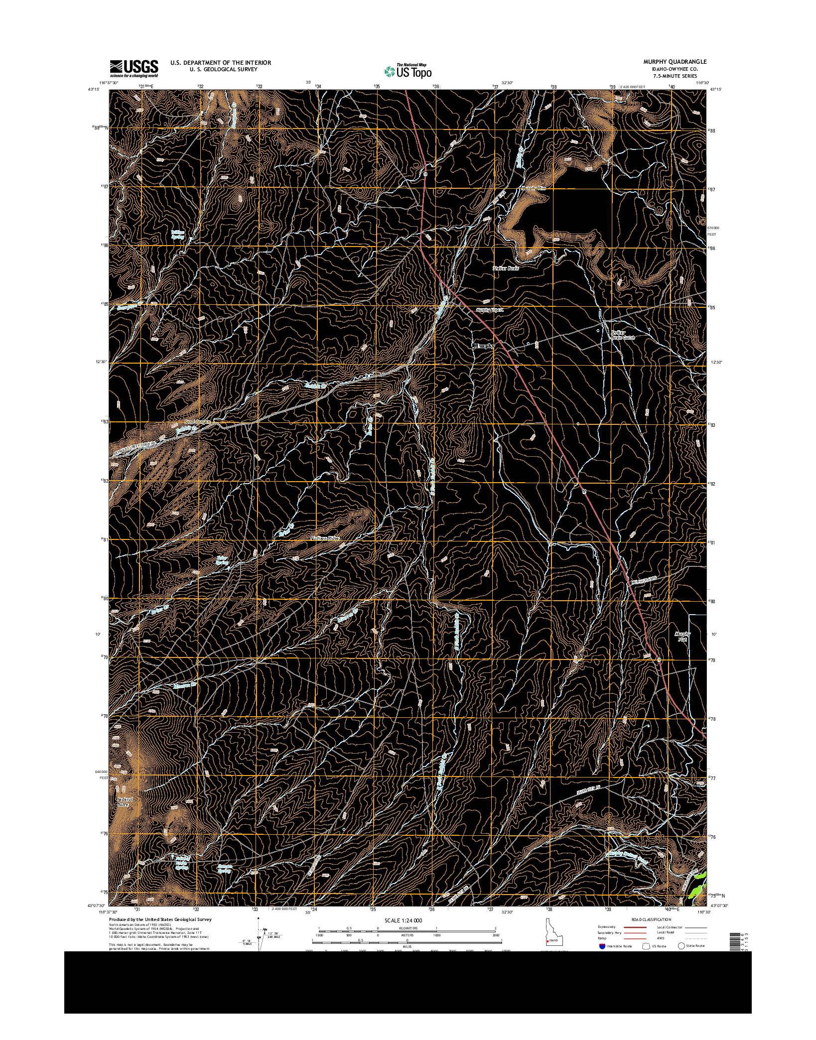 USGS US TOPO 7.5-MINUTE MAP FOR MURPHY, ID 2013