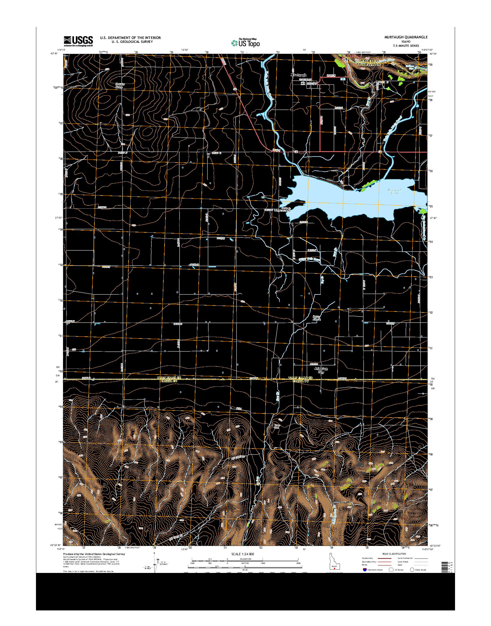 USGS US TOPO 7.5-MINUTE MAP FOR MURTAUGH, ID 2013