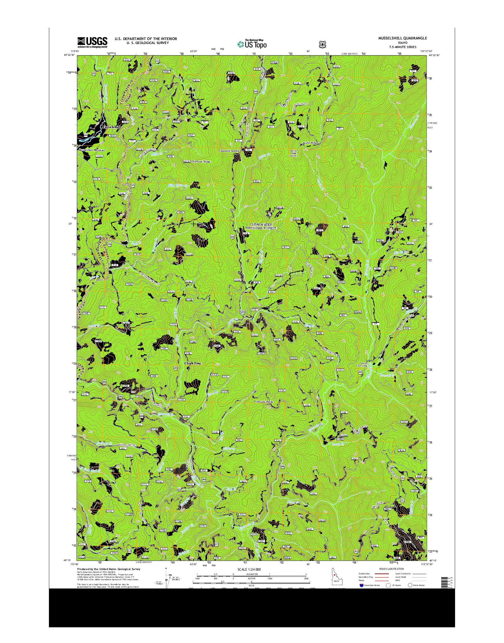 USGS US TOPO 7.5-MINUTE MAP FOR MUSSELSHELL, ID 2013