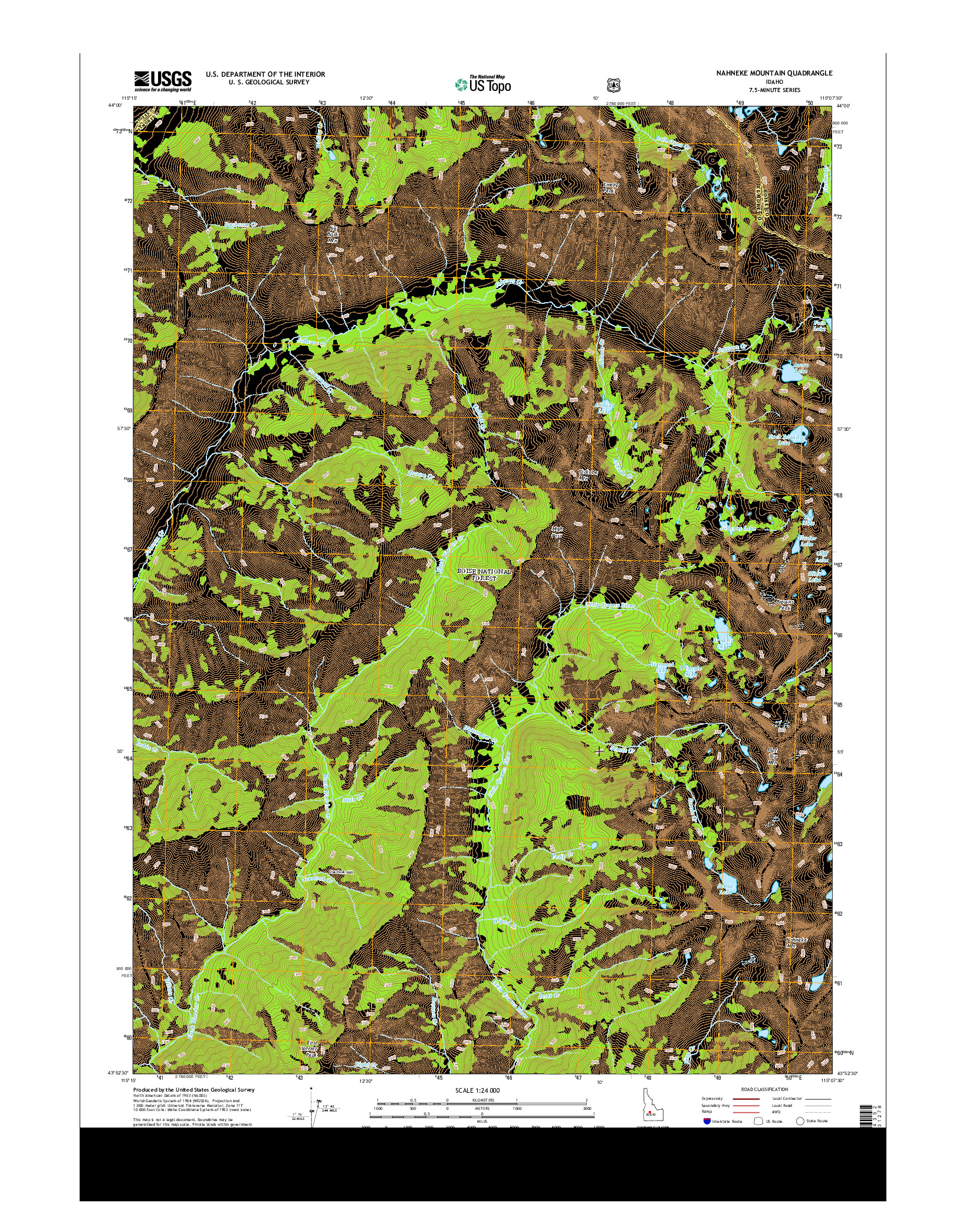 USGS US TOPO 7.5-MINUTE MAP FOR NAHNEKE MOUNTAIN, ID 2013