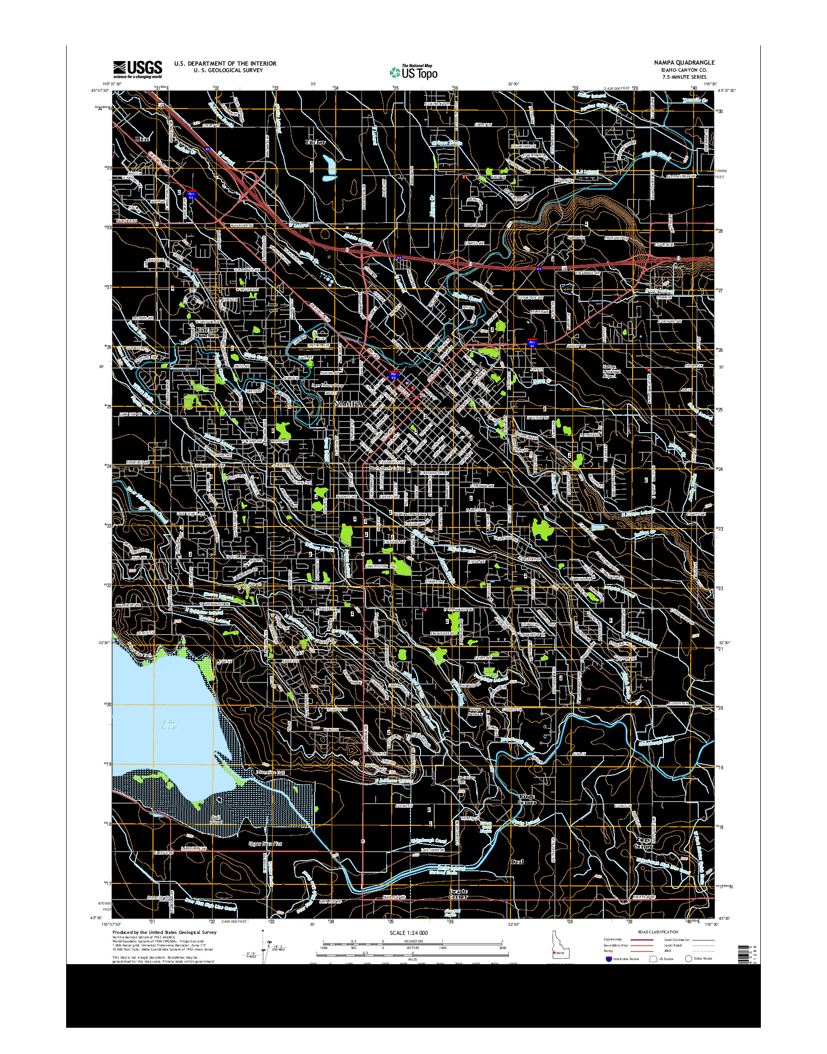 USGS US TOPO 7.5-MINUTE MAP FOR NAMPA, ID 2013