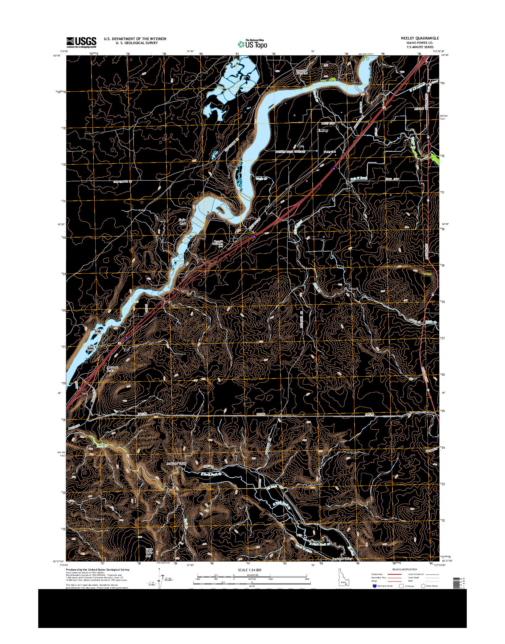 USGS US TOPO 7.5-MINUTE MAP FOR NEELEY, ID 2013