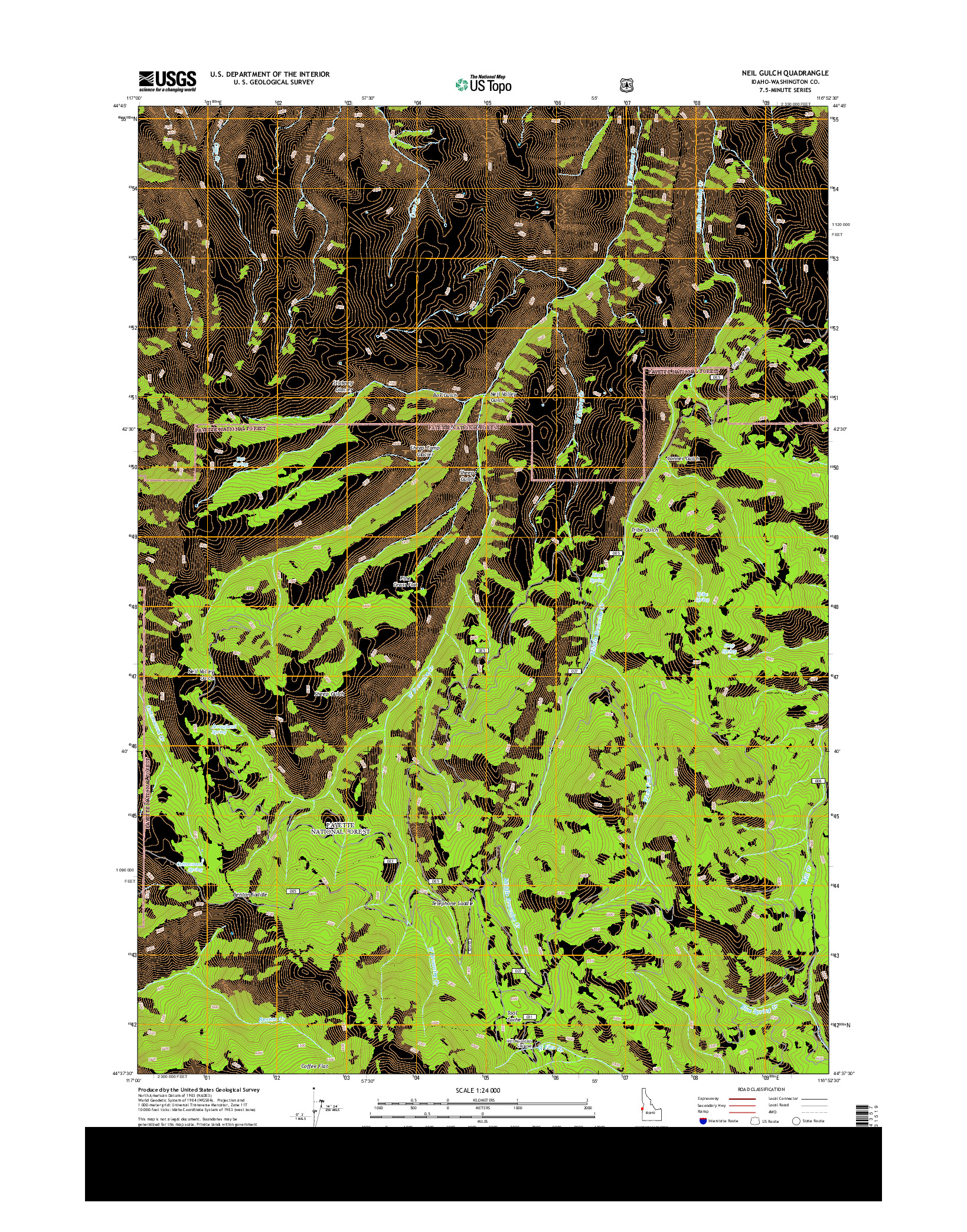 USGS US TOPO 7.5-MINUTE MAP FOR NEIL GULCH, ID 2013