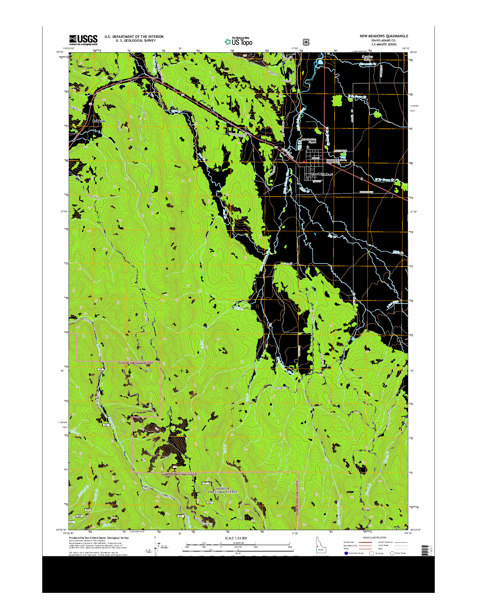 USGS US TOPO 7.5-MINUTE MAP FOR NEW MEADOWS, ID 2013