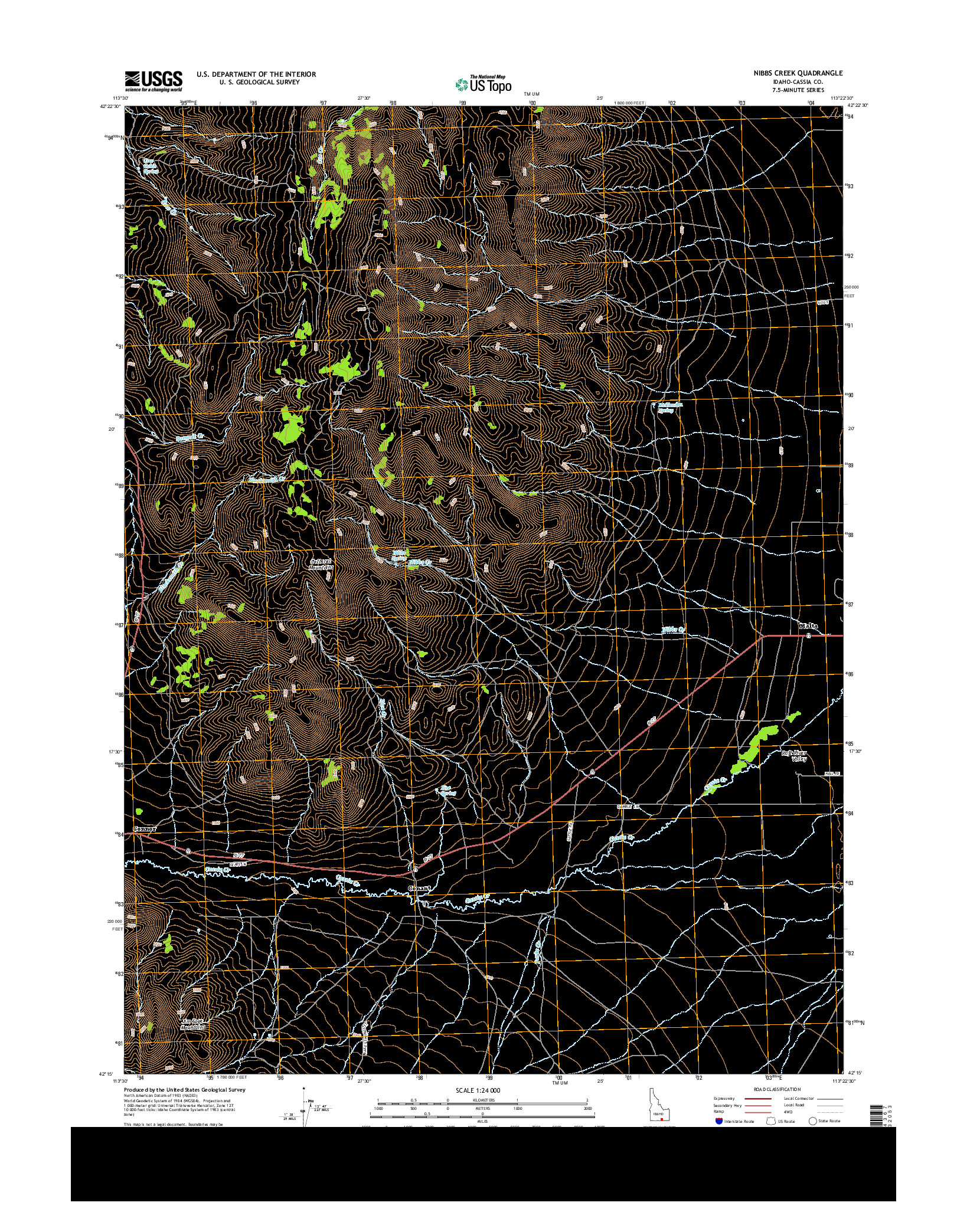 USGS US TOPO 7.5-MINUTE MAP FOR NIBBS CREEK, ID 2013