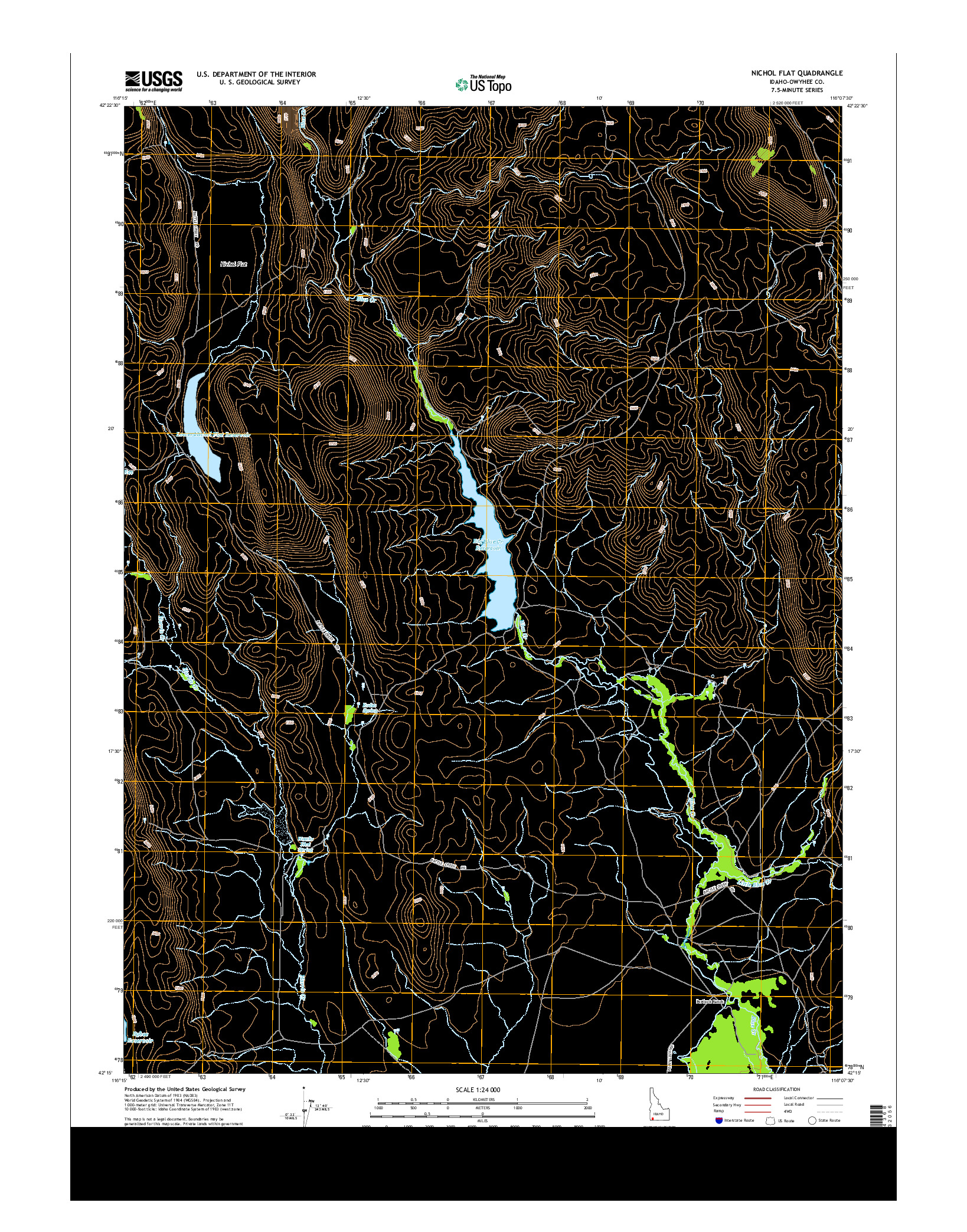 USGS US TOPO 7.5-MINUTE MAP FOR NICHOL FLAT, ID 2013
