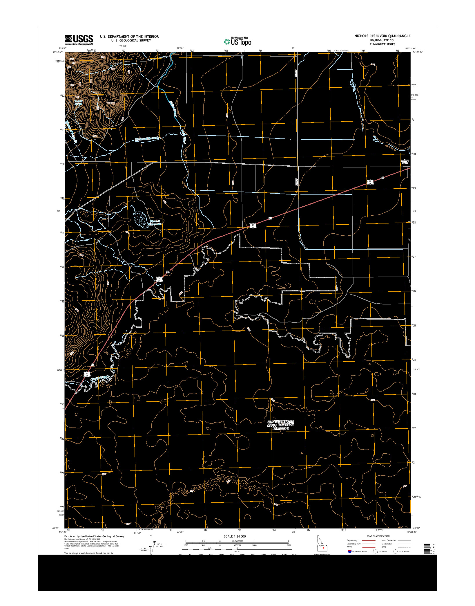 USGS US TOPO 7.5-MINUTE MAP FOR NICHOLS RESERVOIR, ID 2013