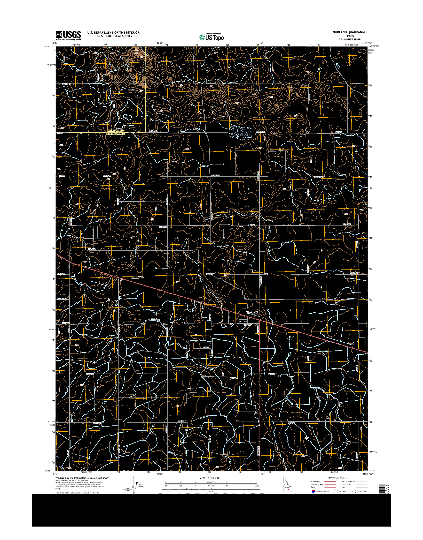 USGS US TOPO 7.5-MINUTE MAP FOR NORLAND, ID 2013