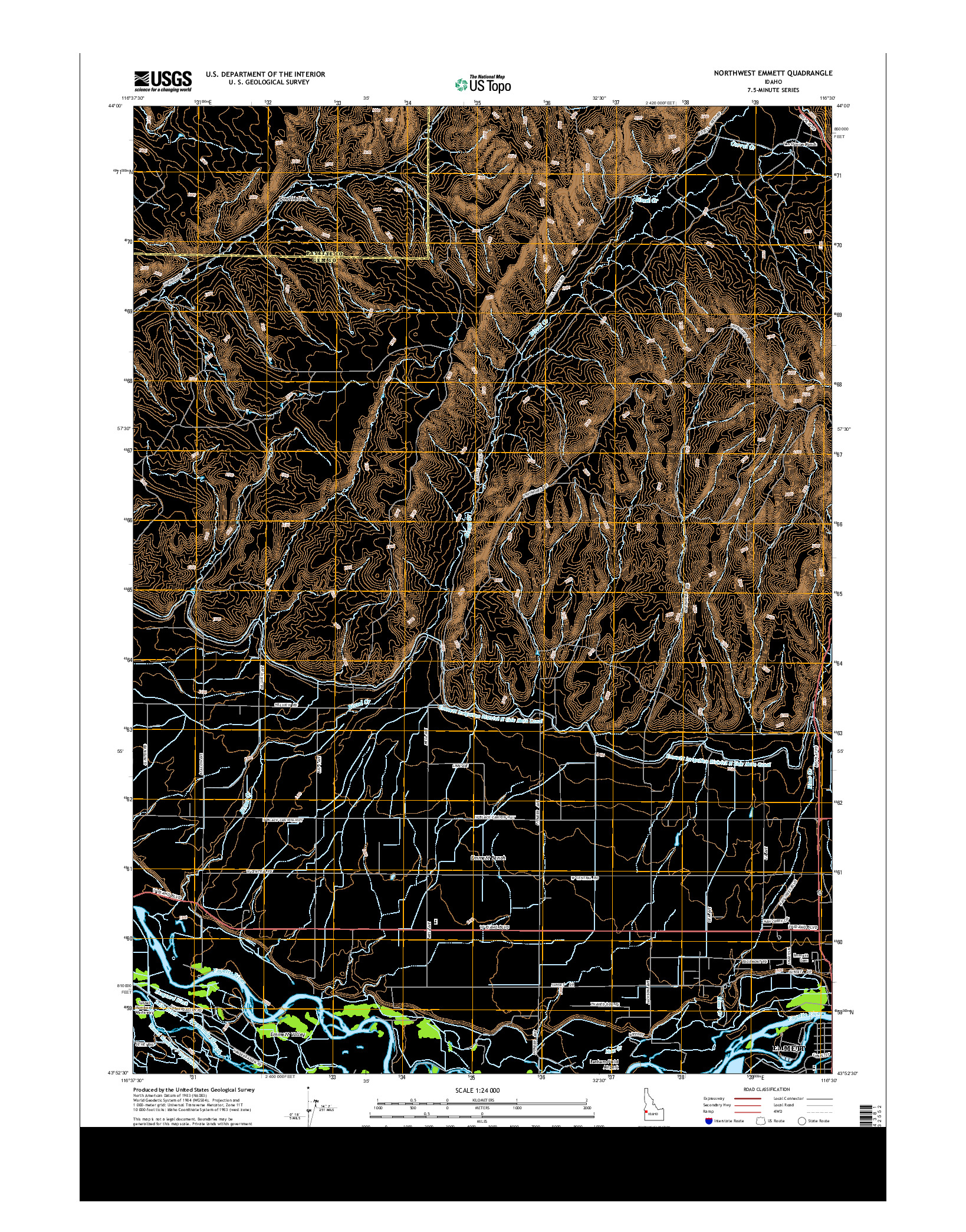 USGS US TOPO 7.5-MINUTE MAP FOR NORTHWEST EMMETT, ID 2013