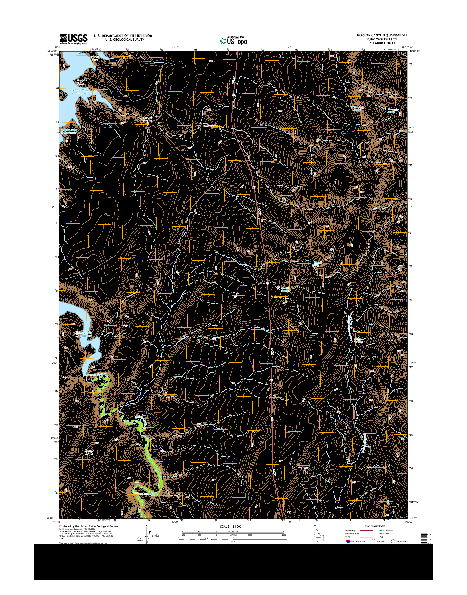 USGS US TOPO 7.5-MINUTE MAP FOR NORTON CANYON, ID 2013