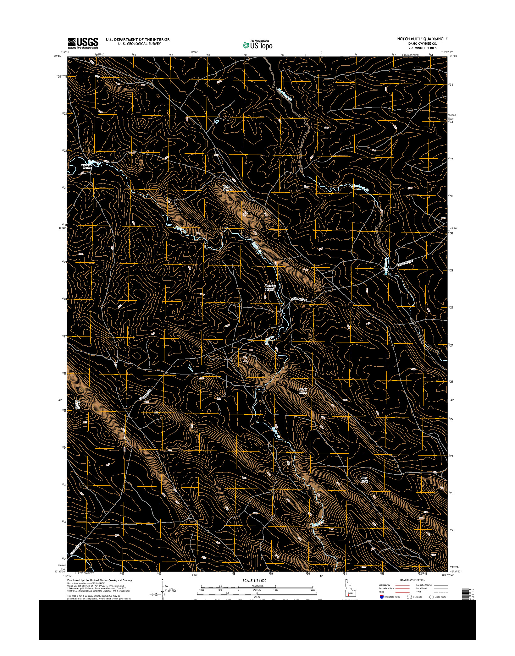 USGS US TOPO 7.5-MINUTE MAP FOR NOTCH BUTTE, ID 2013