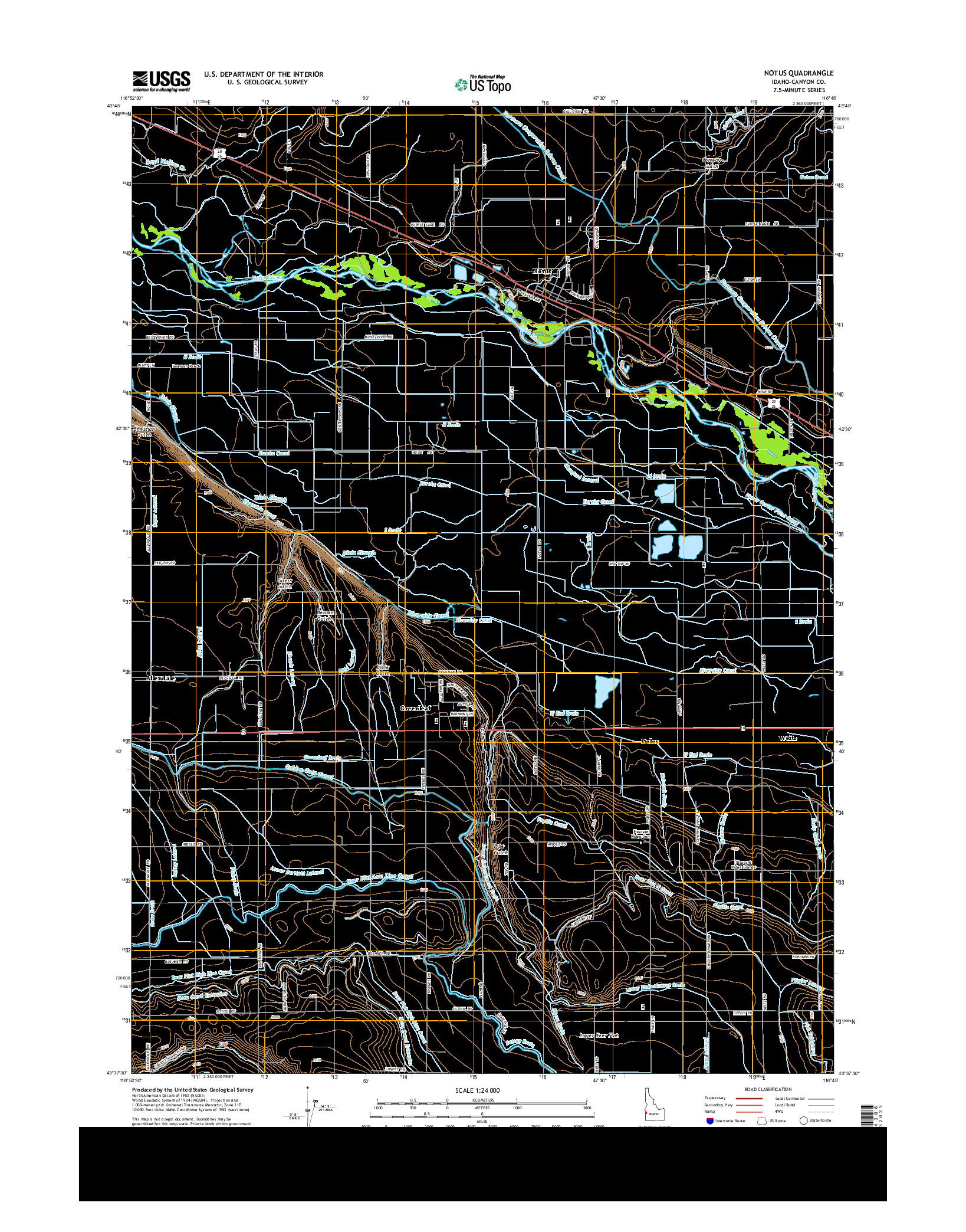 USGS US TOPO 7.5-MINUTE MAP FOR NOTUS, ID 2013