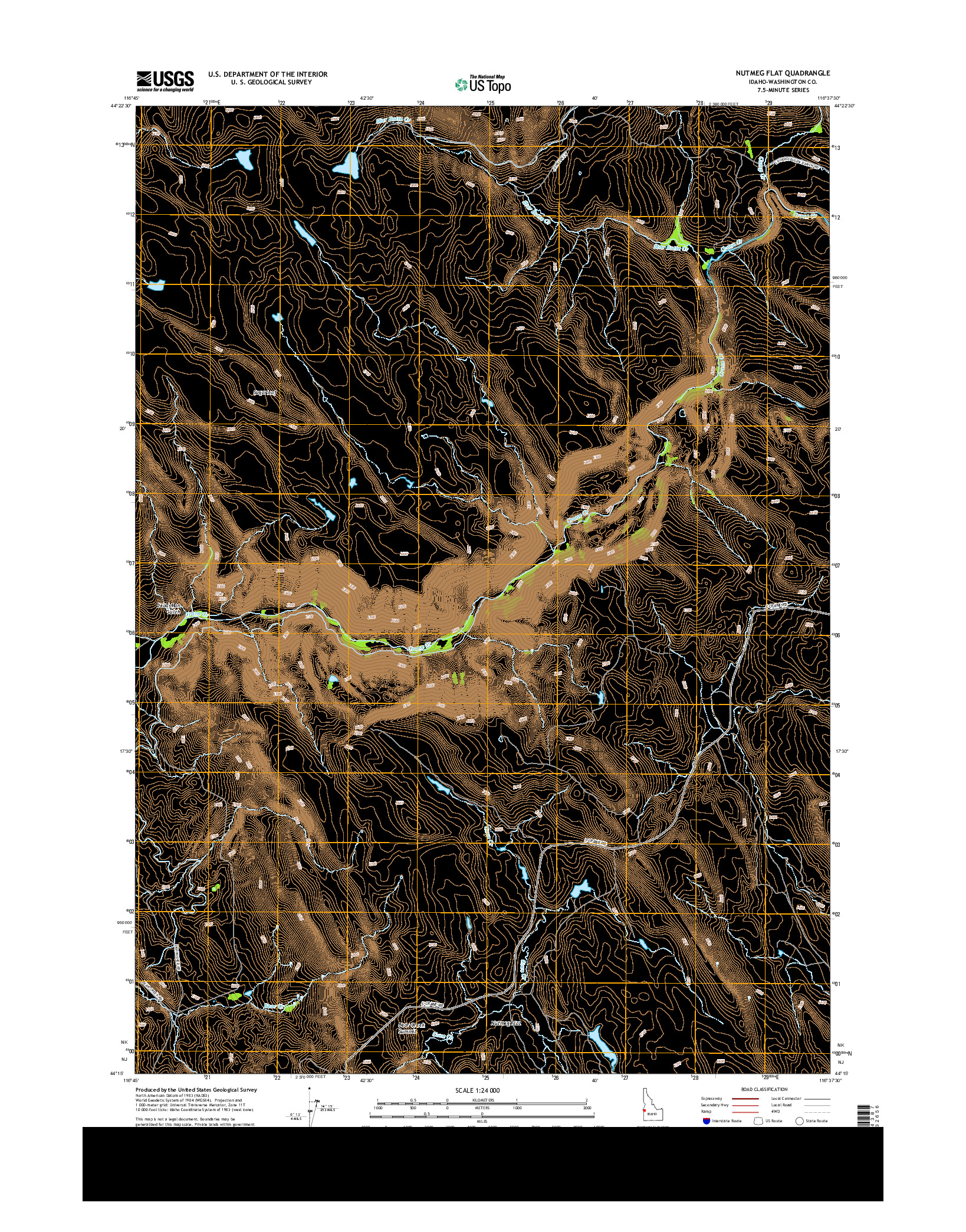 USGS US TOPO 7.5-MINUTE MAP FOR NUTMEG FLAT, ID 2013