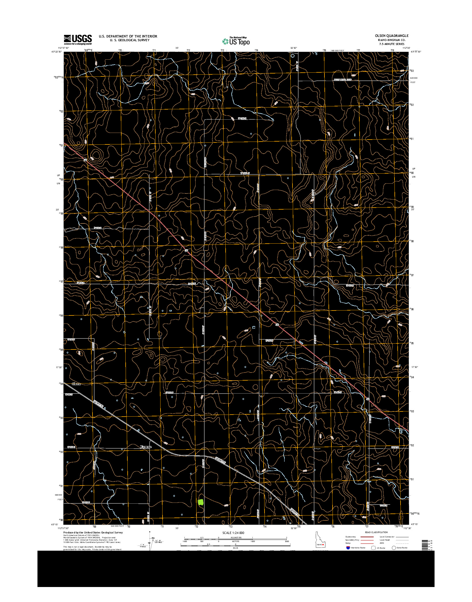 USGS US TOPO 7.5-MINUTE MAP FOR OLSEN, ID 2013