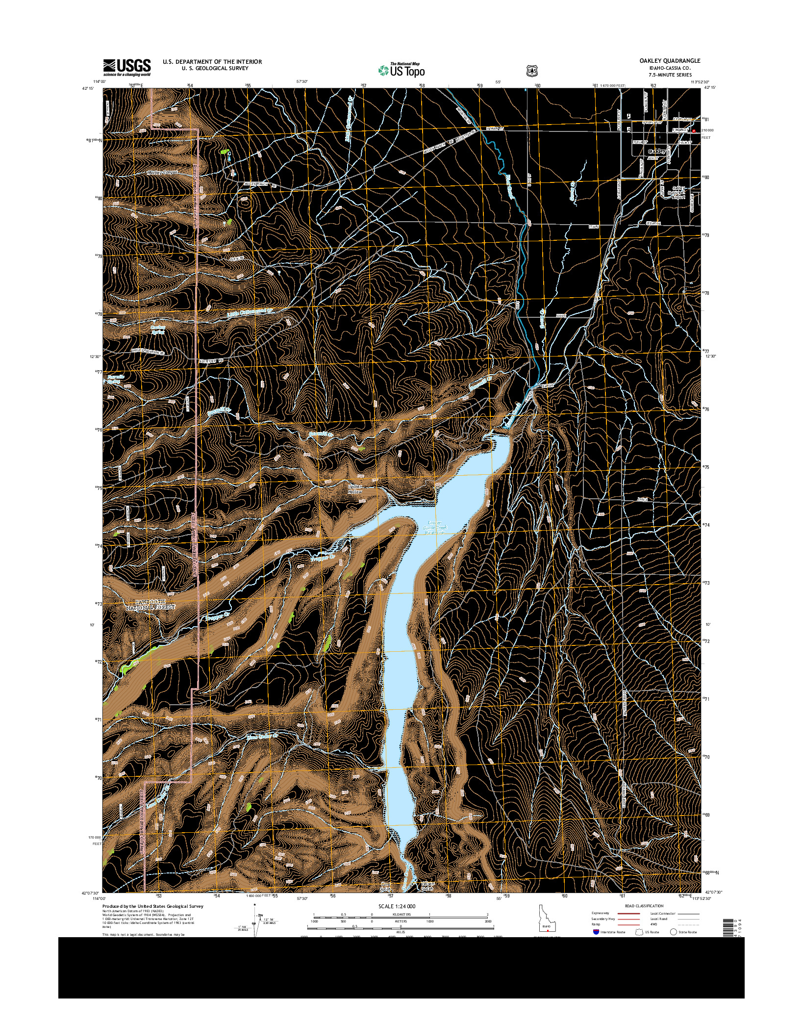 USGS US TOPO 7.5-MINUTE MAP FOR OAKLEY, ID 2013